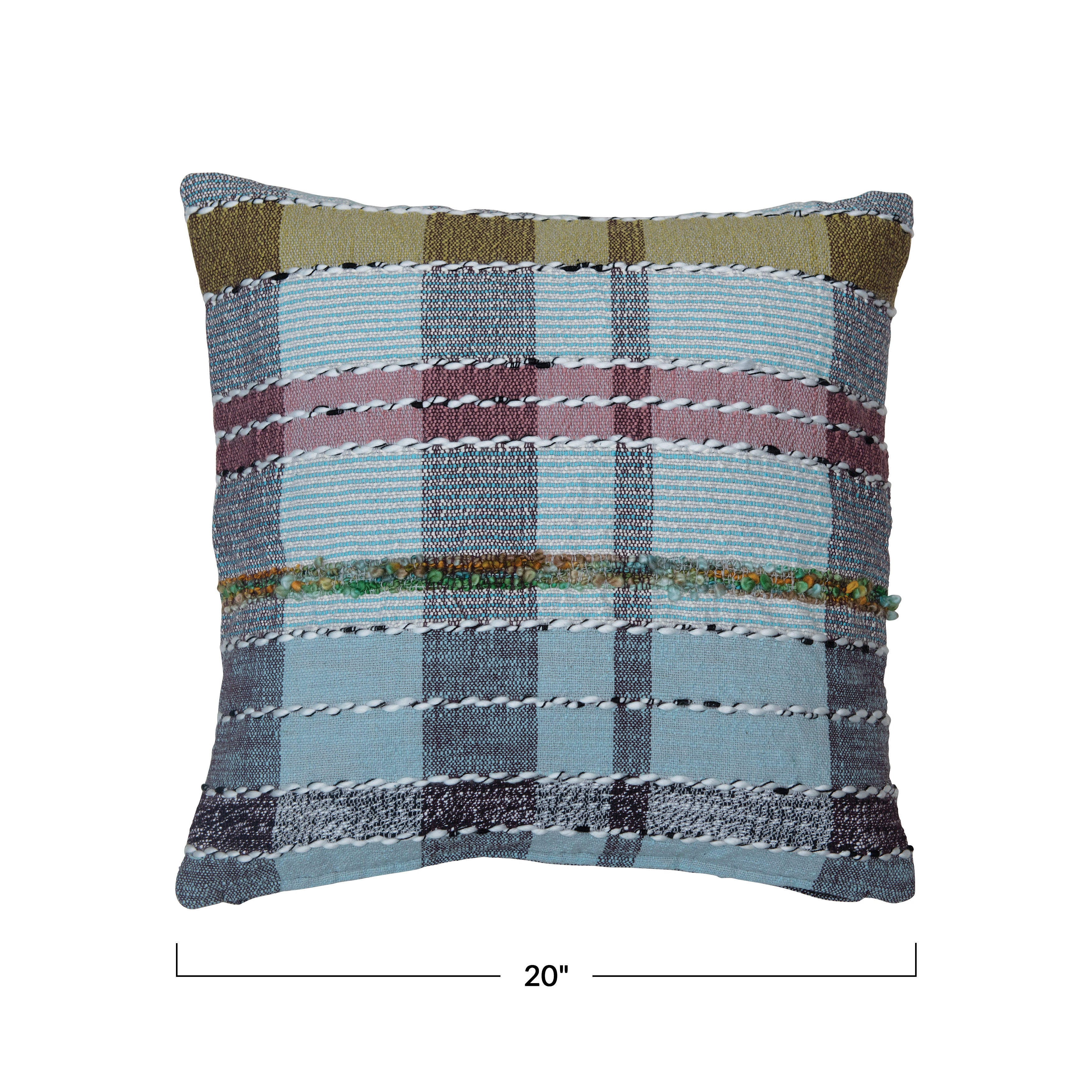 Storied Home Madras Decorative Throw Pillow, , large