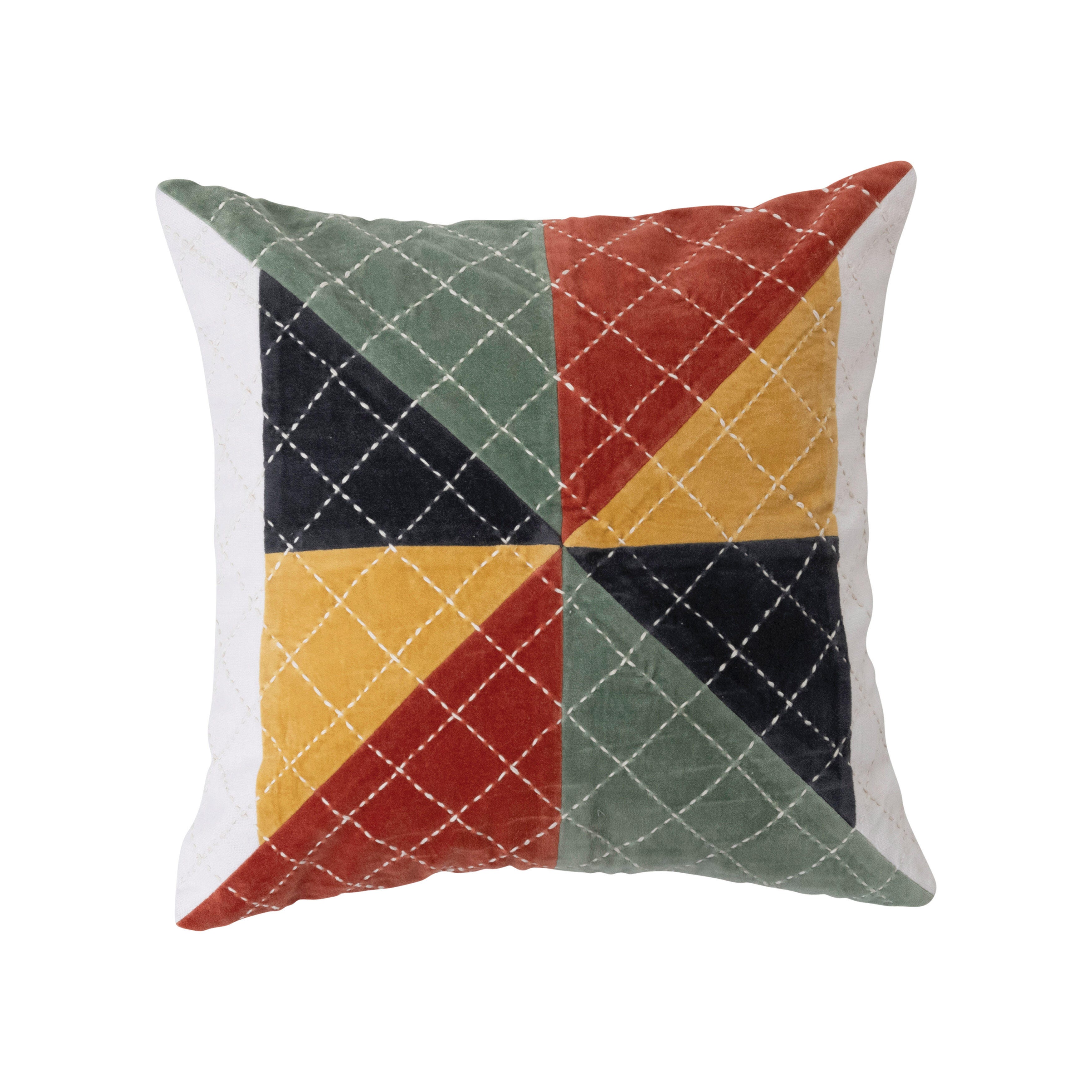 Storied Home Patchwork Decorative Throw Pillow, , large