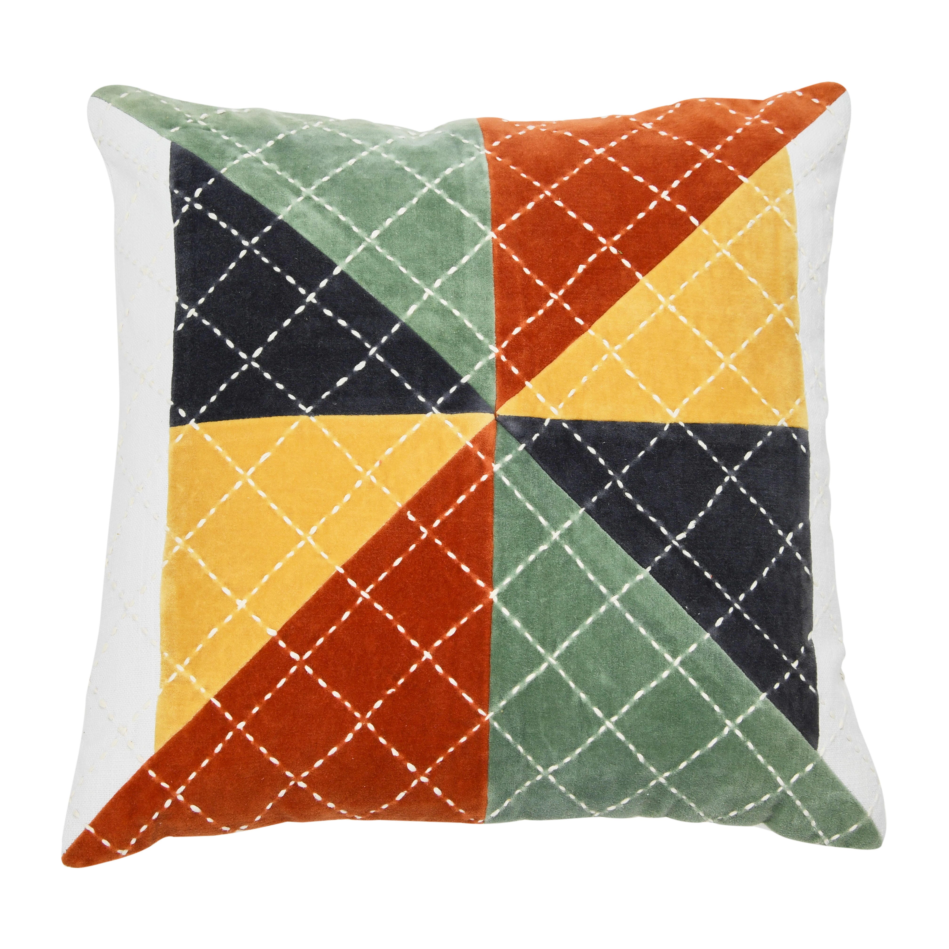 Storied Home Patchwork Decorative Throw Pillow, , large