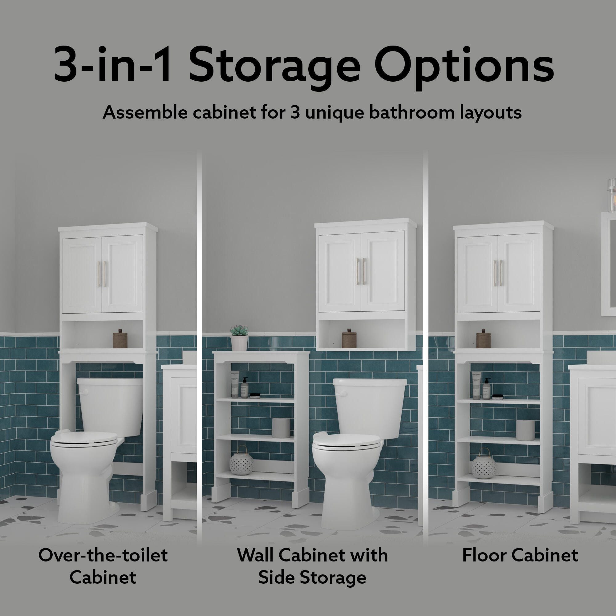 Linon Cami Tall Cabinet, White, large