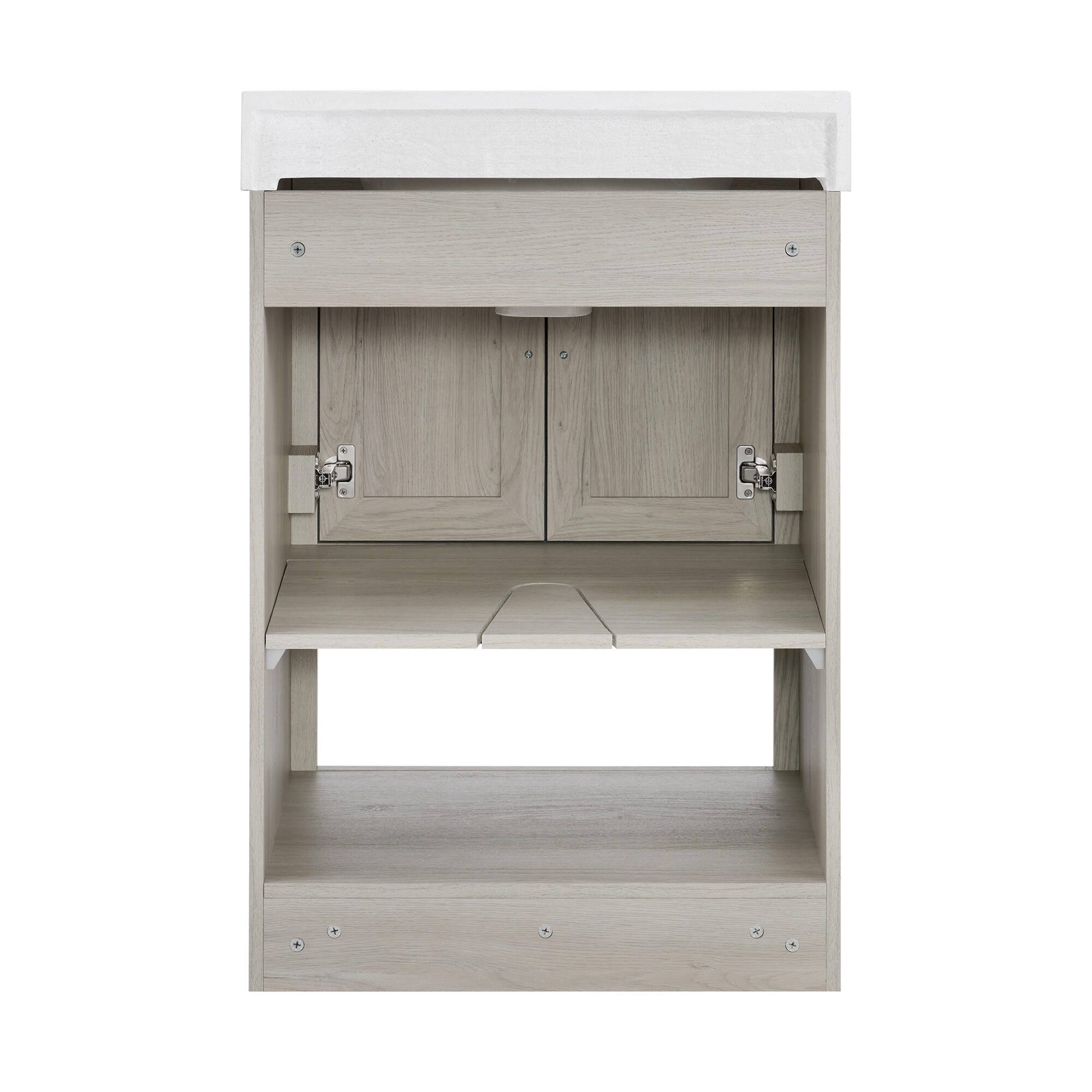 Linon Cami Bathroom Vanity with Mirror, Sandstone, large