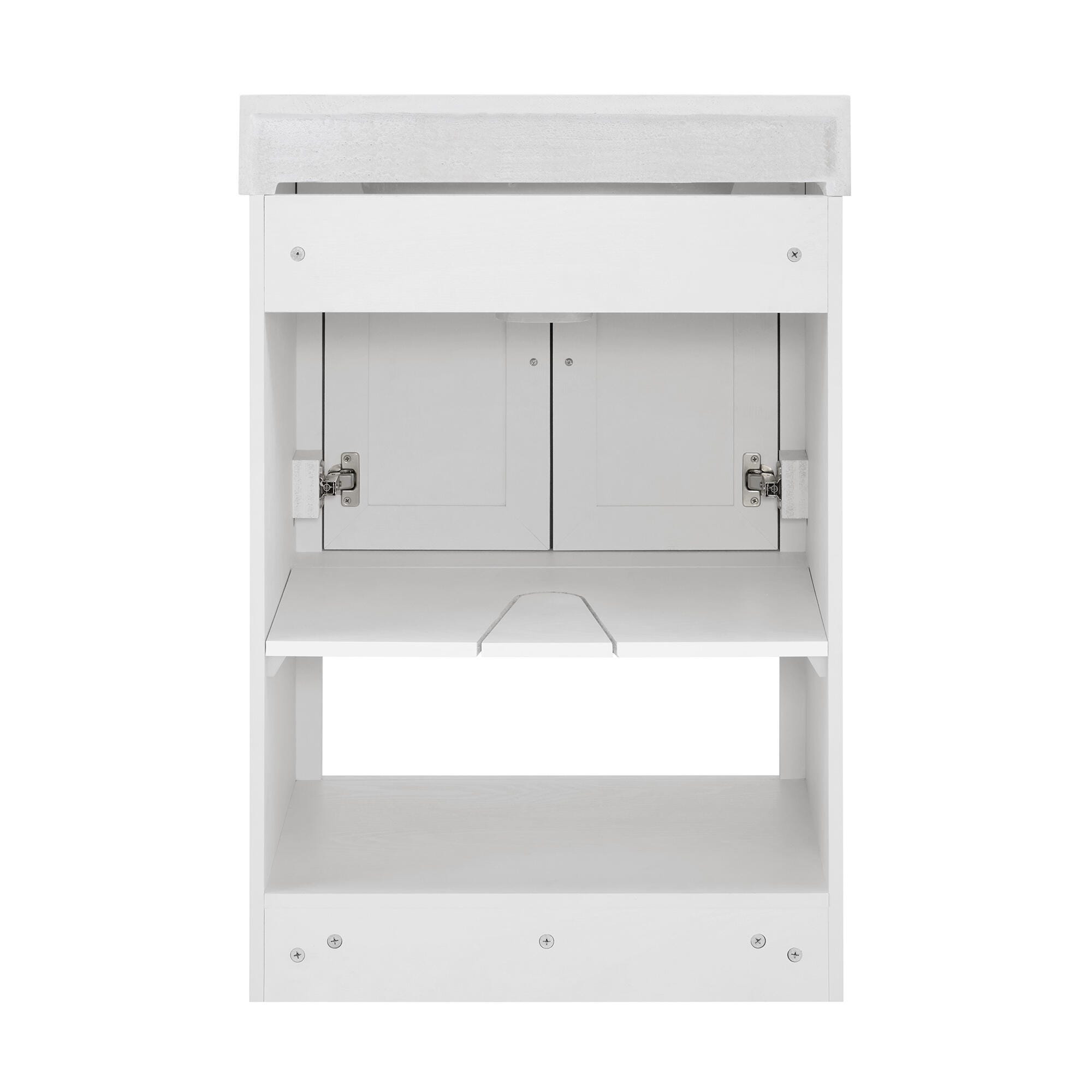 Linon Cami Bathroom Vanity with Mirror, White, large