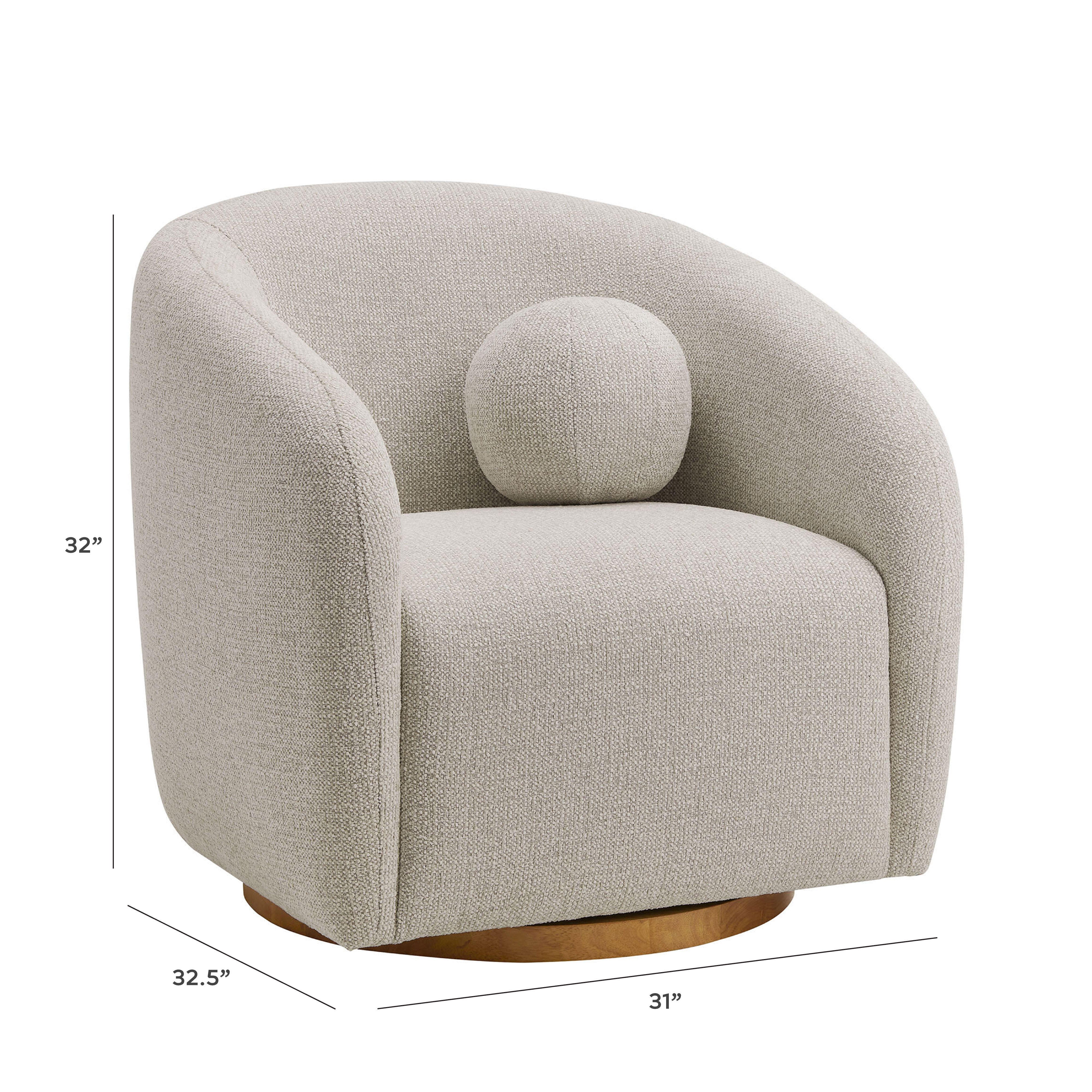 Modway Holland Swivel Accent Armchair, Dove Gray, large