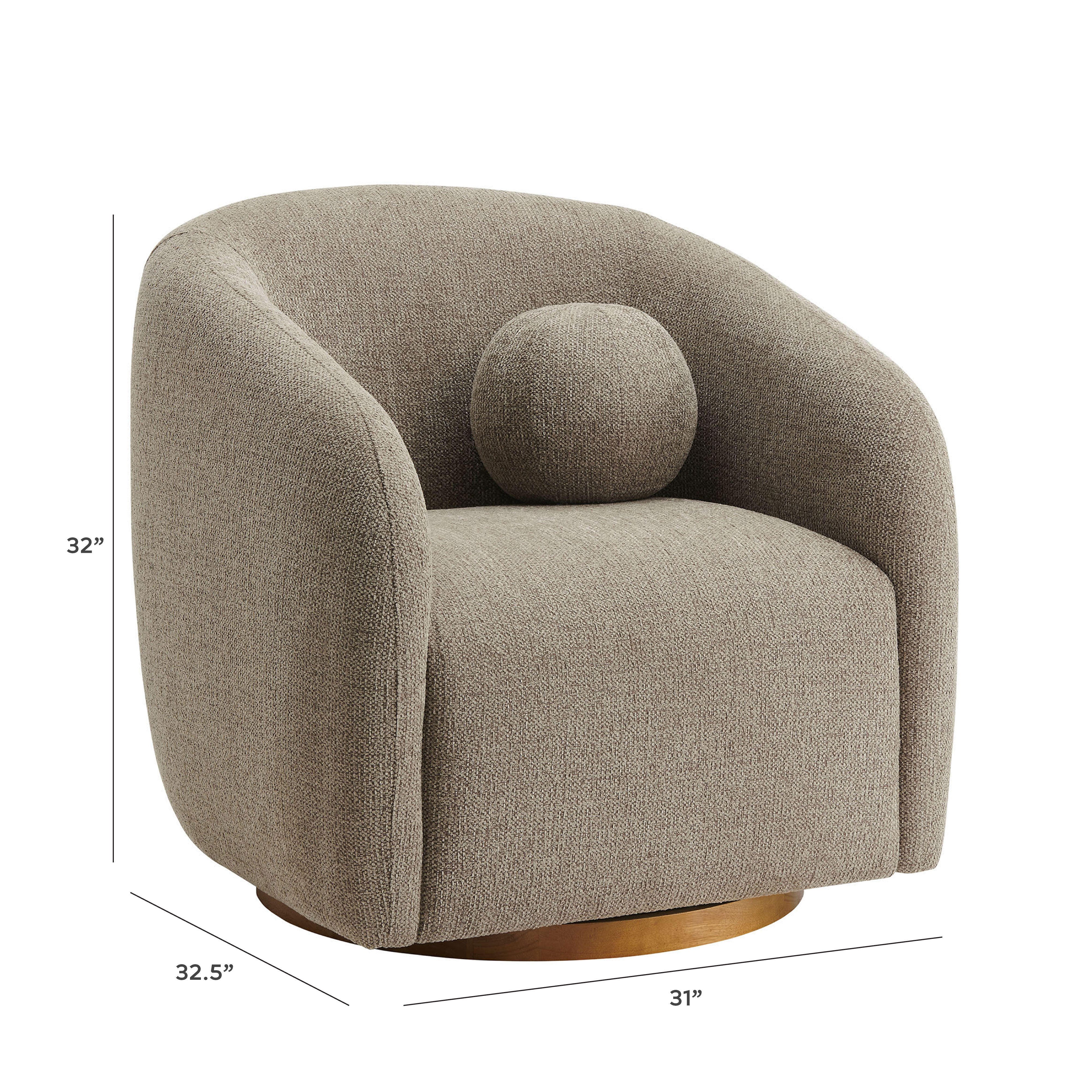 Modway Holland Swivel Accent Armchair, Taupe, large