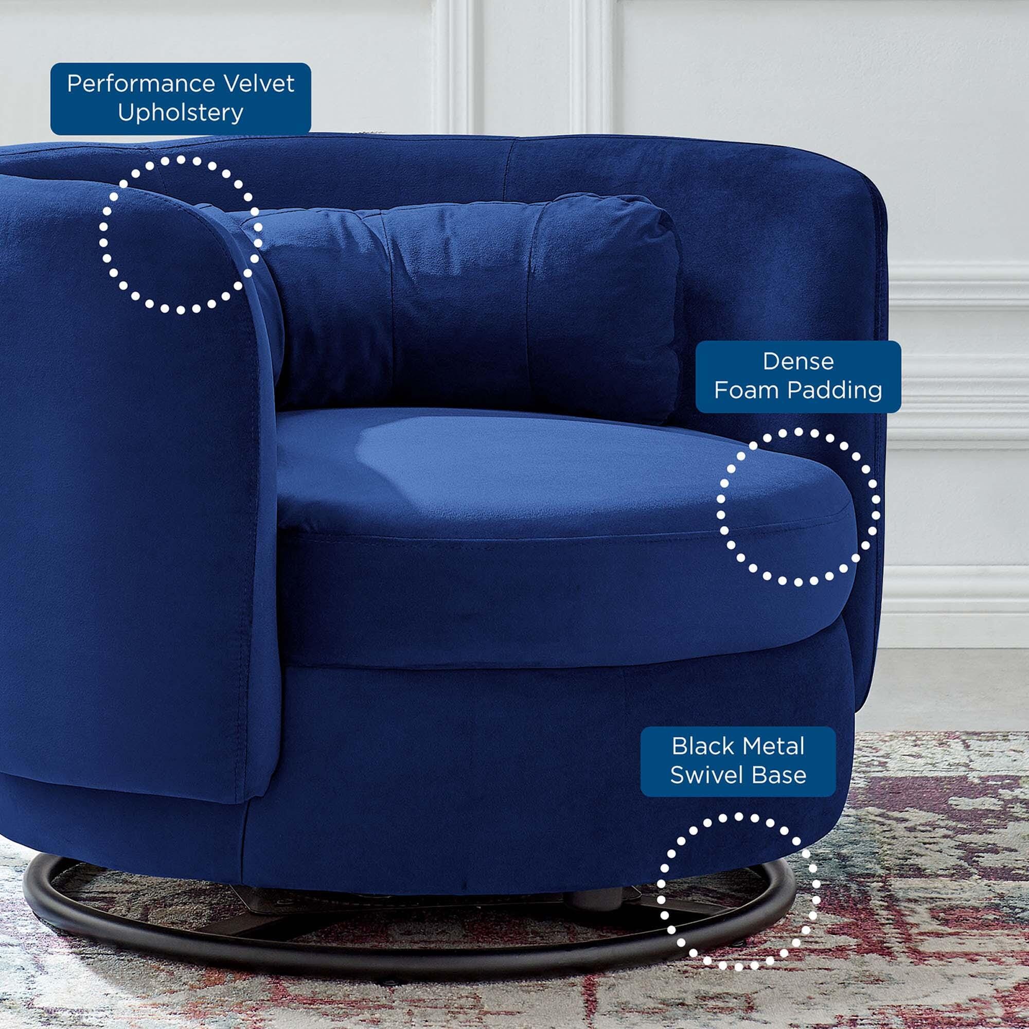 Modway Relish Swivel Accent Chair, Navy, large