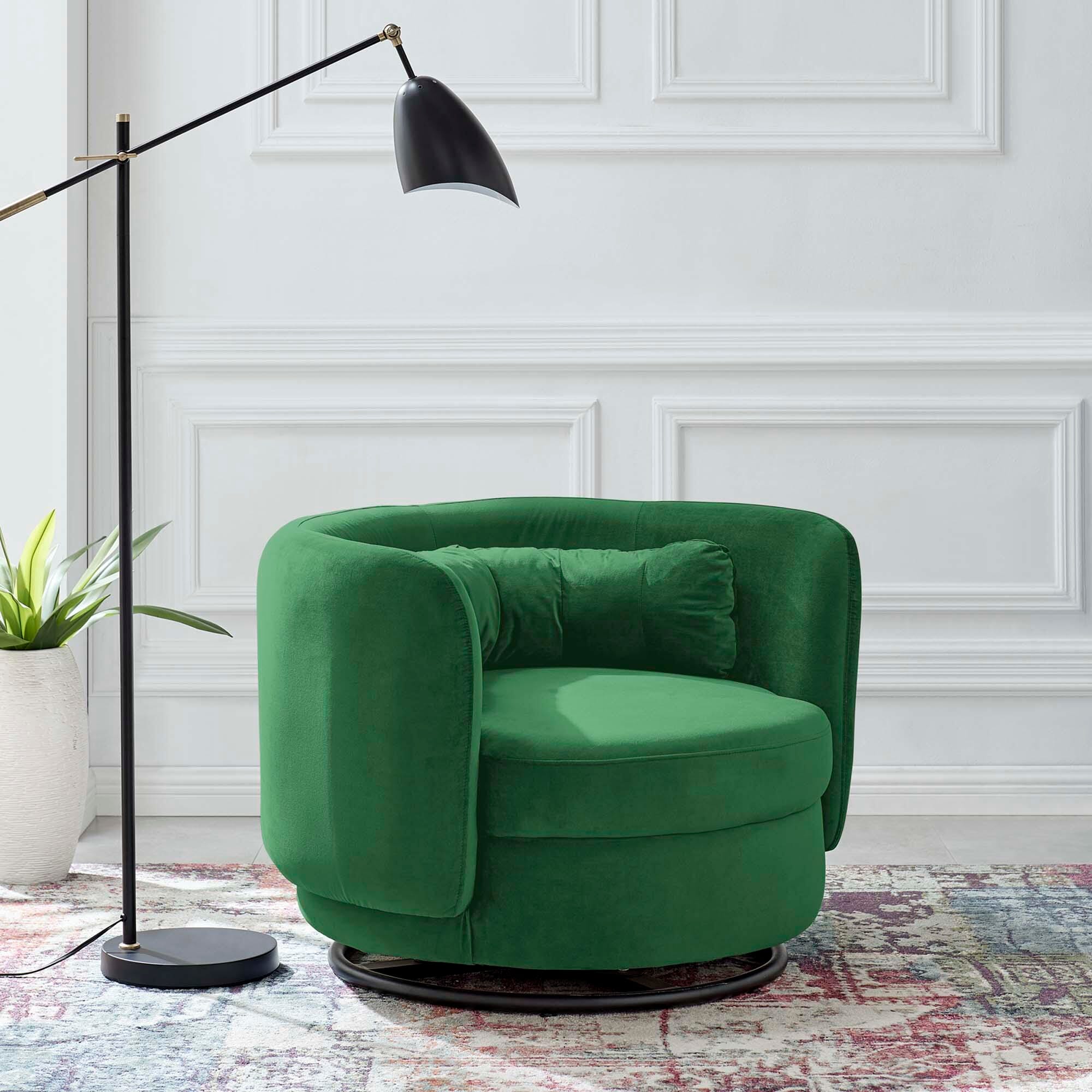Modway Relish Swivel Accent Chair, Emerald, rollover