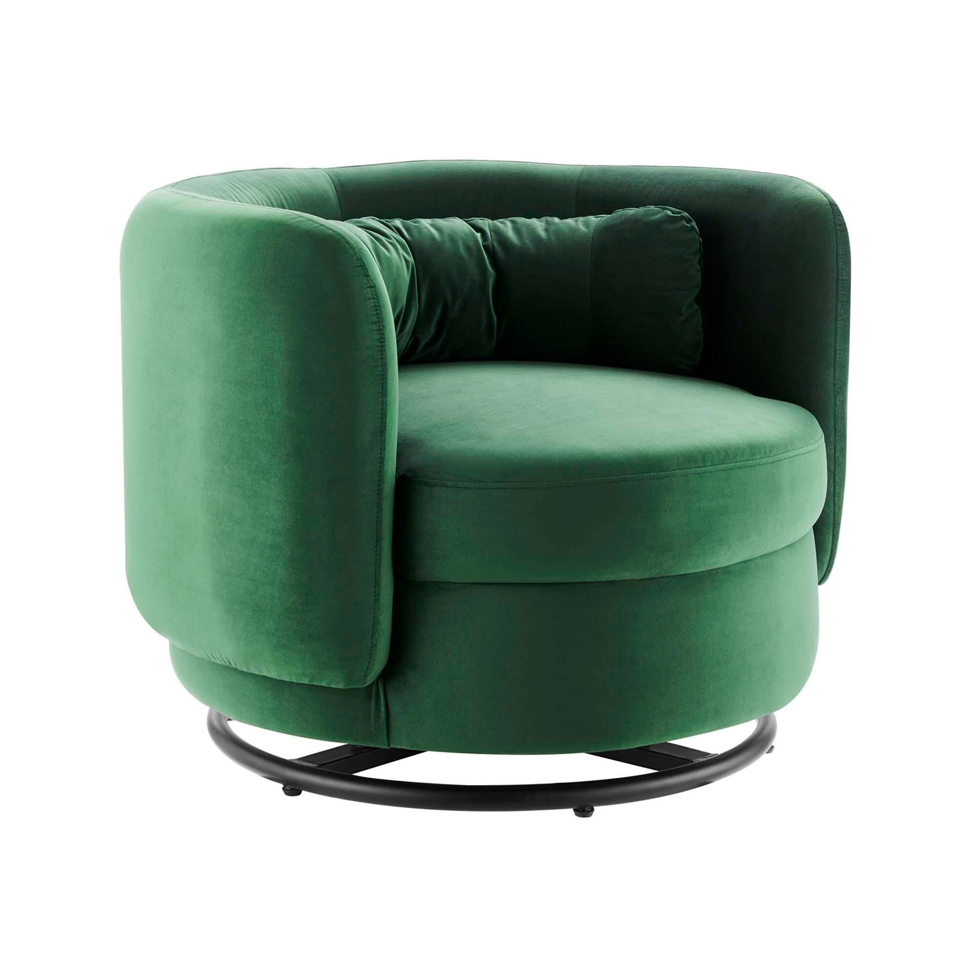 Modway Relish Swivel Accent Chair, Emerald, large