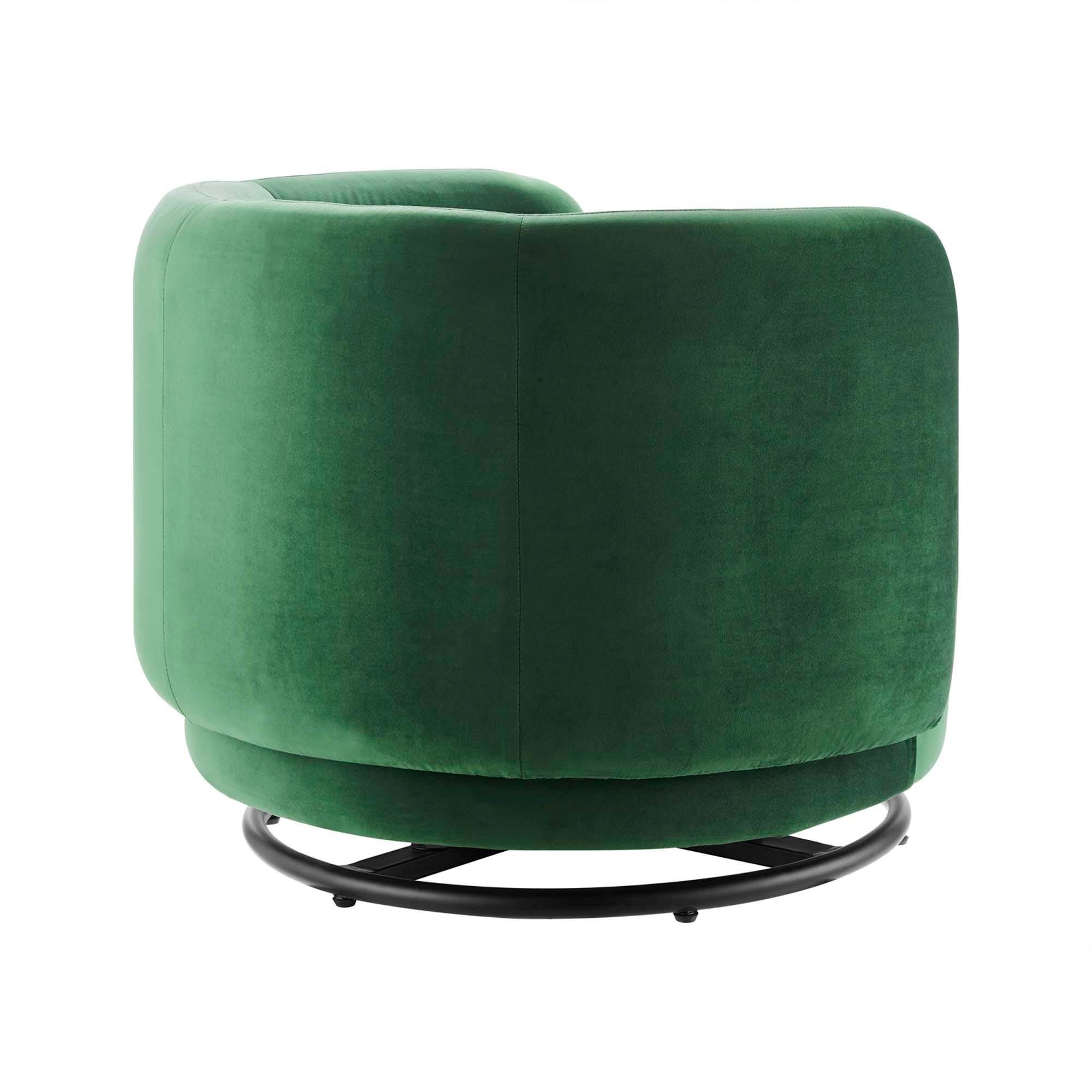 Modway Relish Swivel Accent Chair, Emerald, large