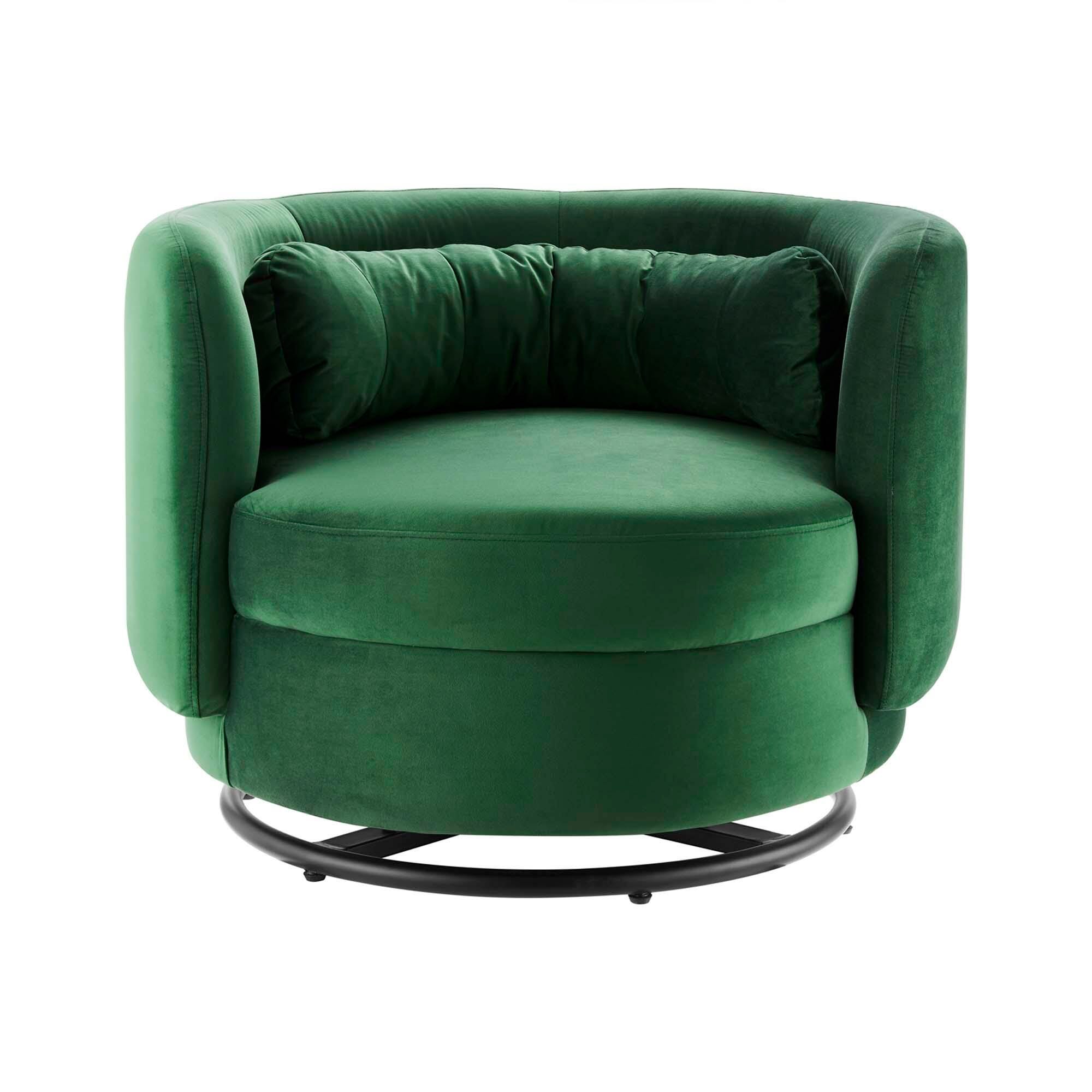 Modway Relish Swivel Accent Chair, Emerald, large