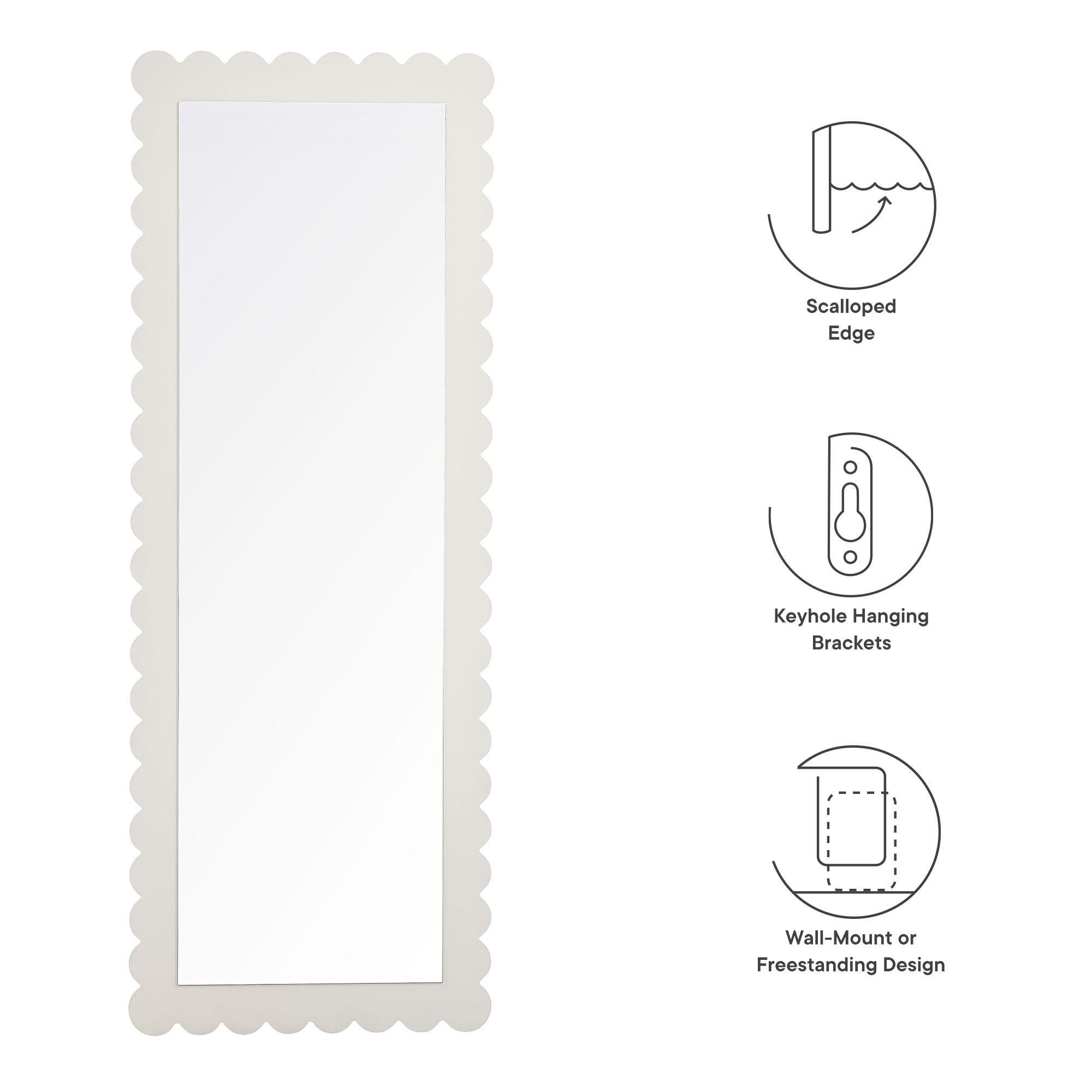 Modway Emmeline Floor Mirror, White, large