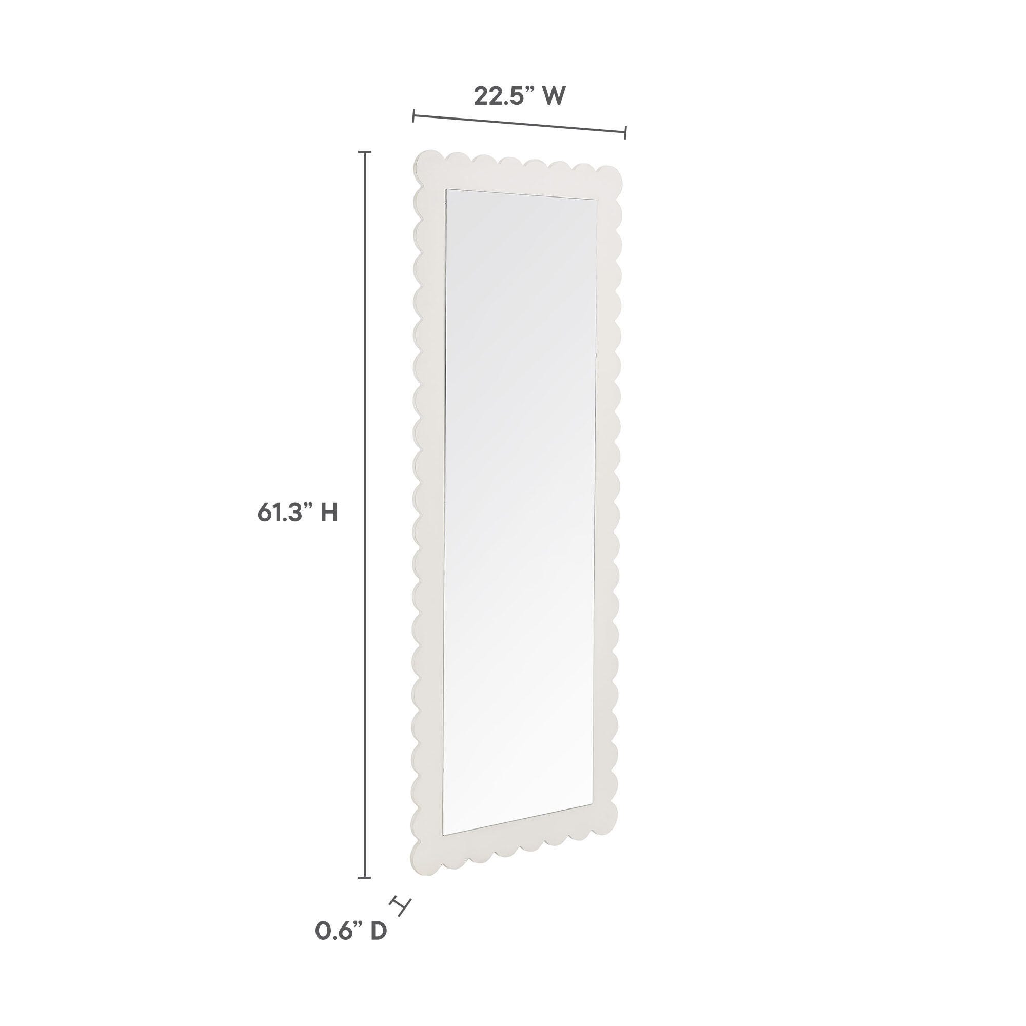 Modway Emmeline Floor Mirror, White, large