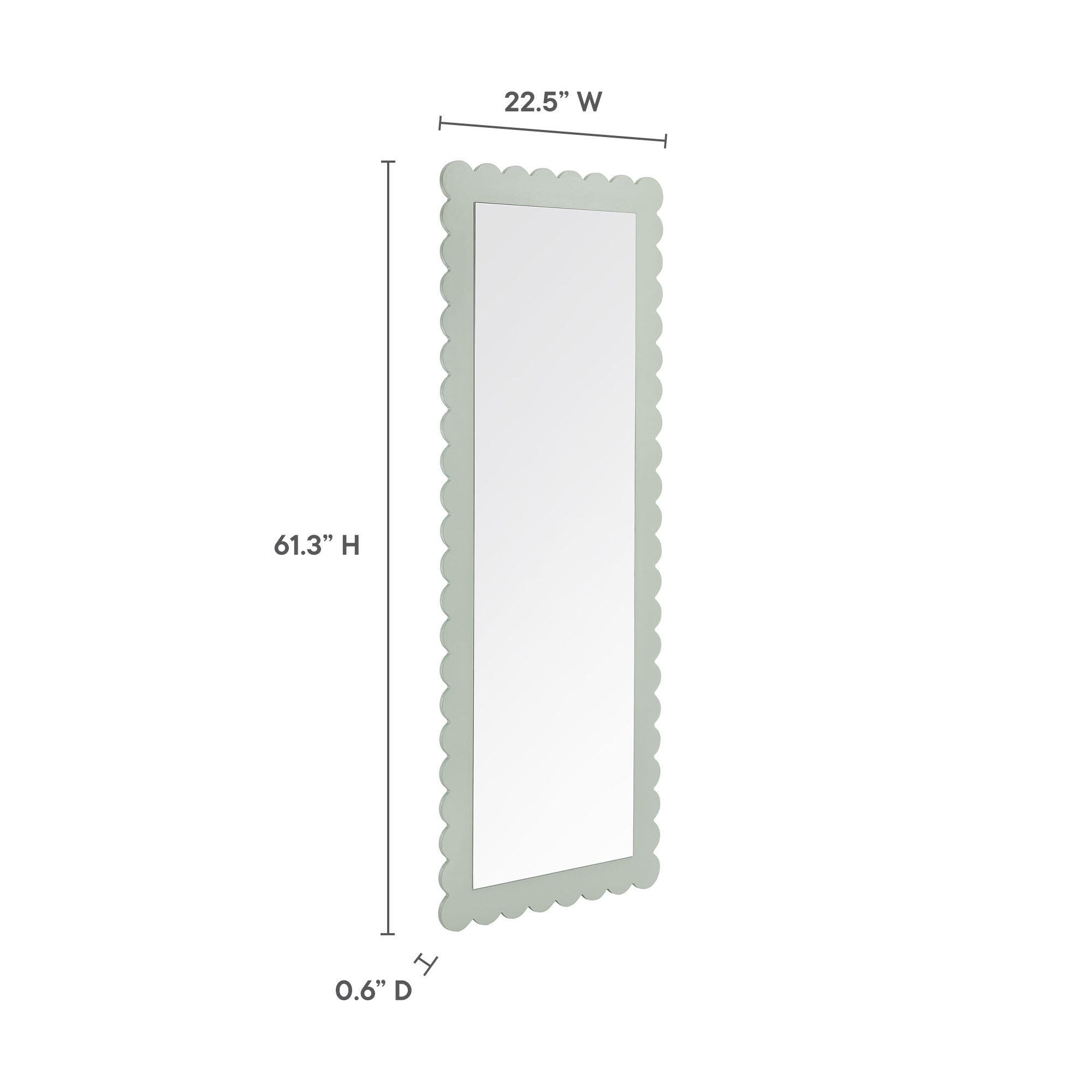 Modway Emmeline Floor Mirror, Sage, large