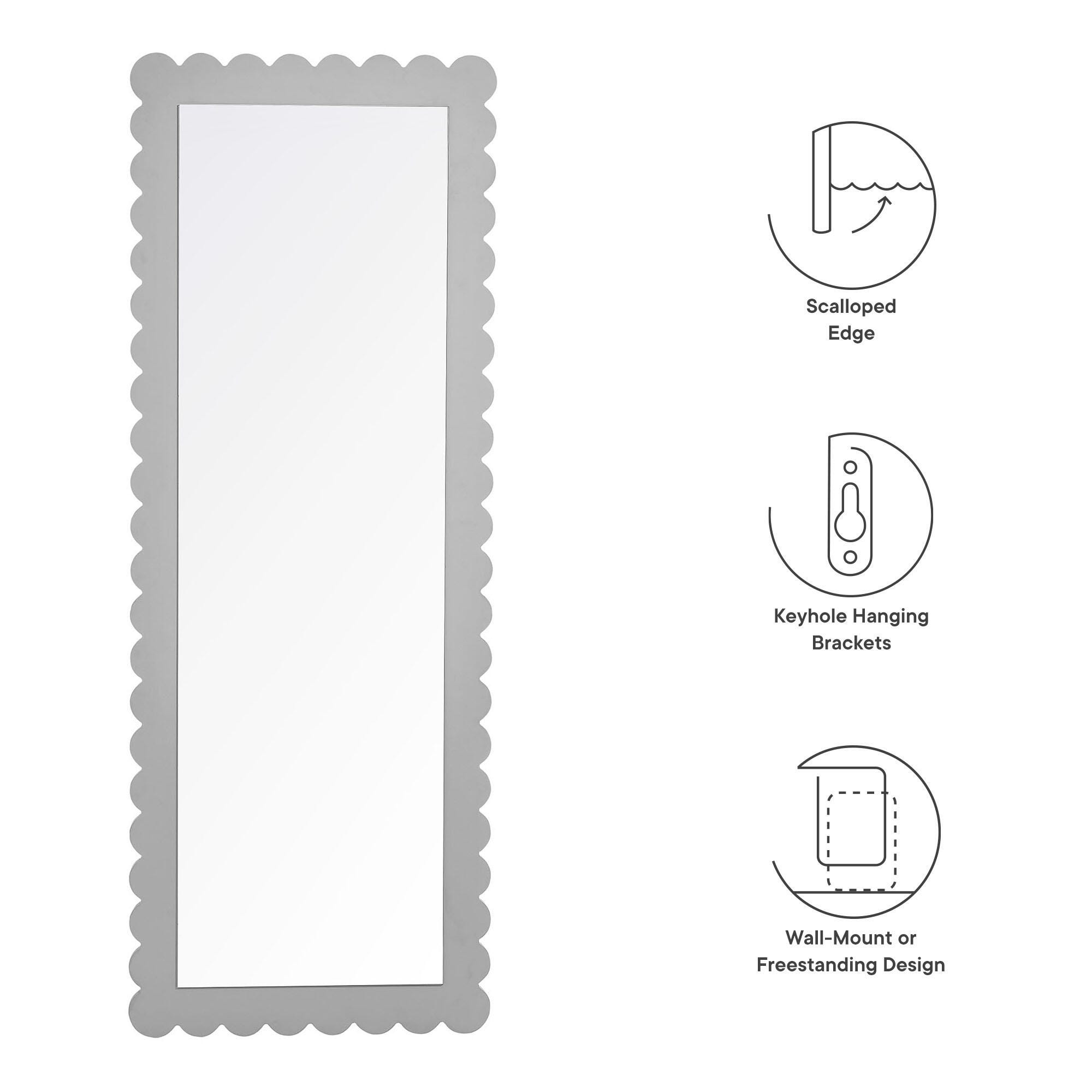 Modway Emmeline Floor Mirror, Light Gray, large