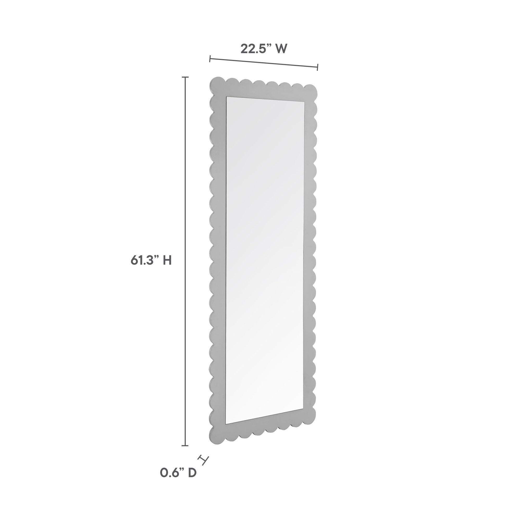 Modway Emmeline Floor Mirror, Light Gray, large