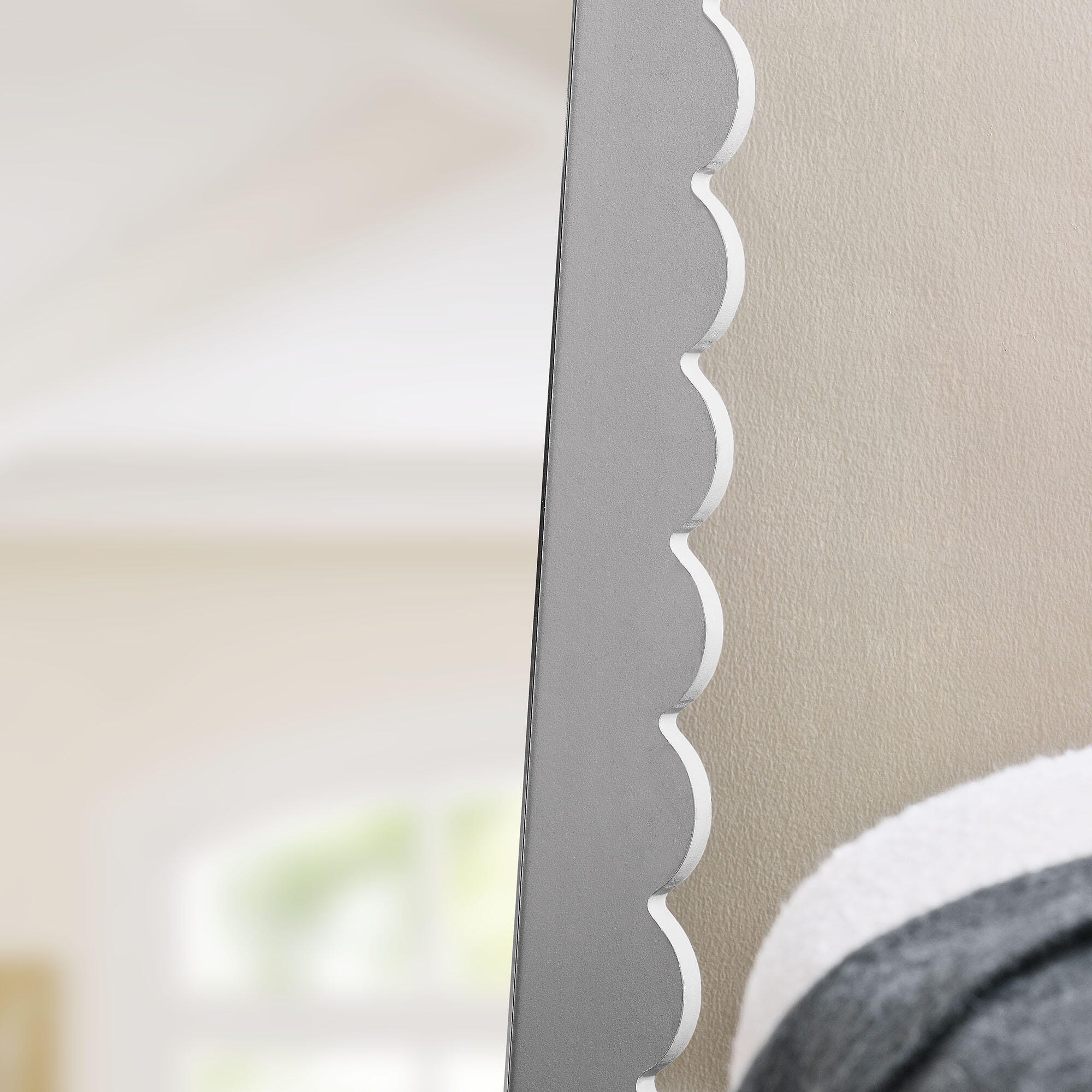 Modway Emmeline Floor Mirror, Light Gray, large