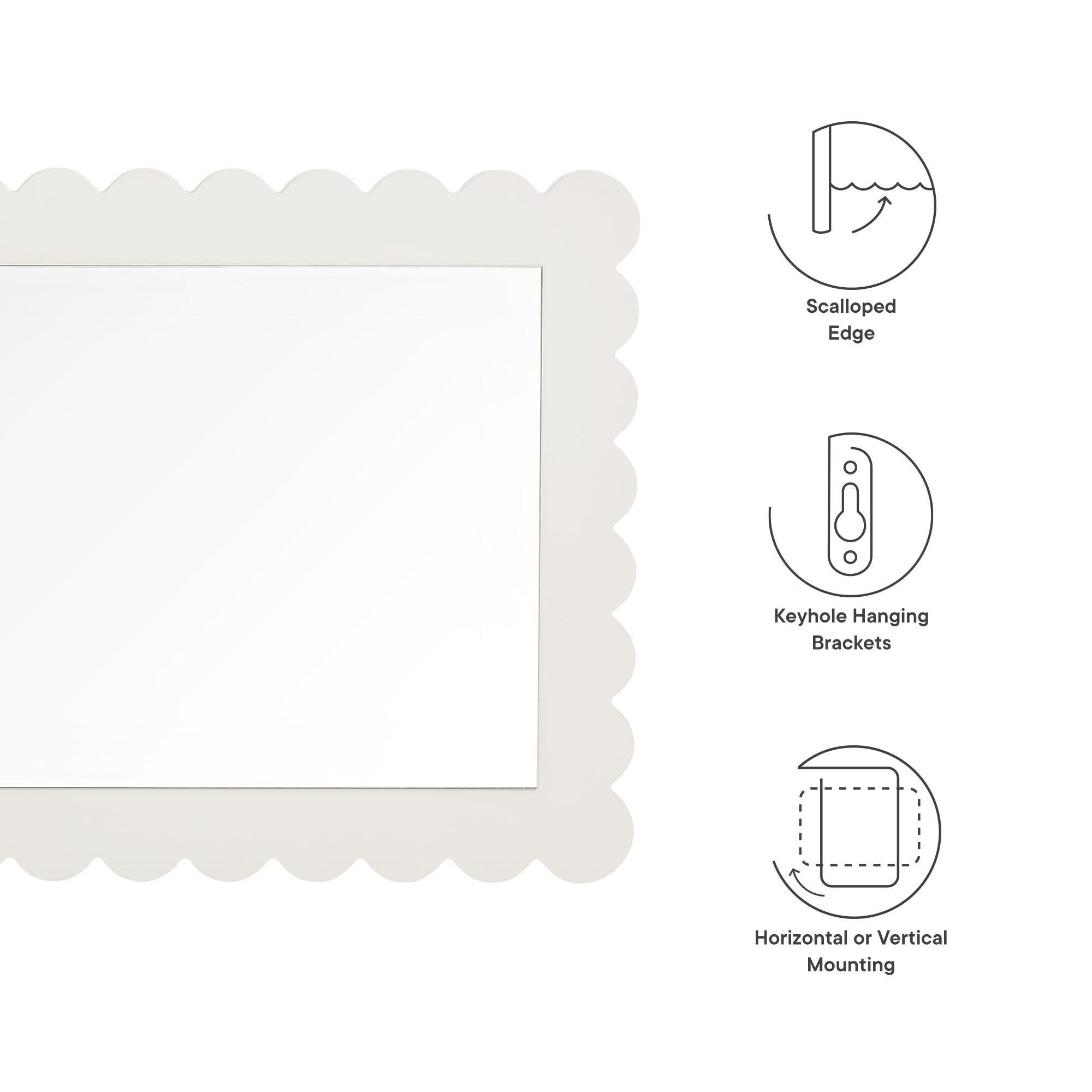 Modway Emmeline Wall Mirror, White, large