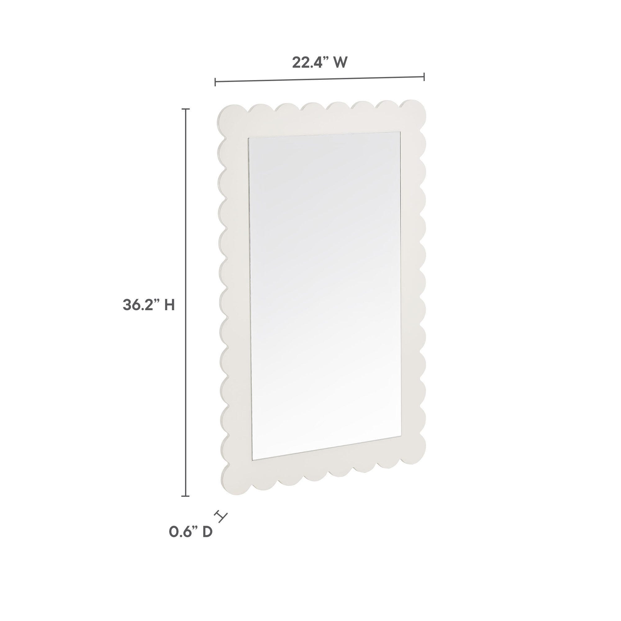 Modway Emmeline Wall Mirror, White, large