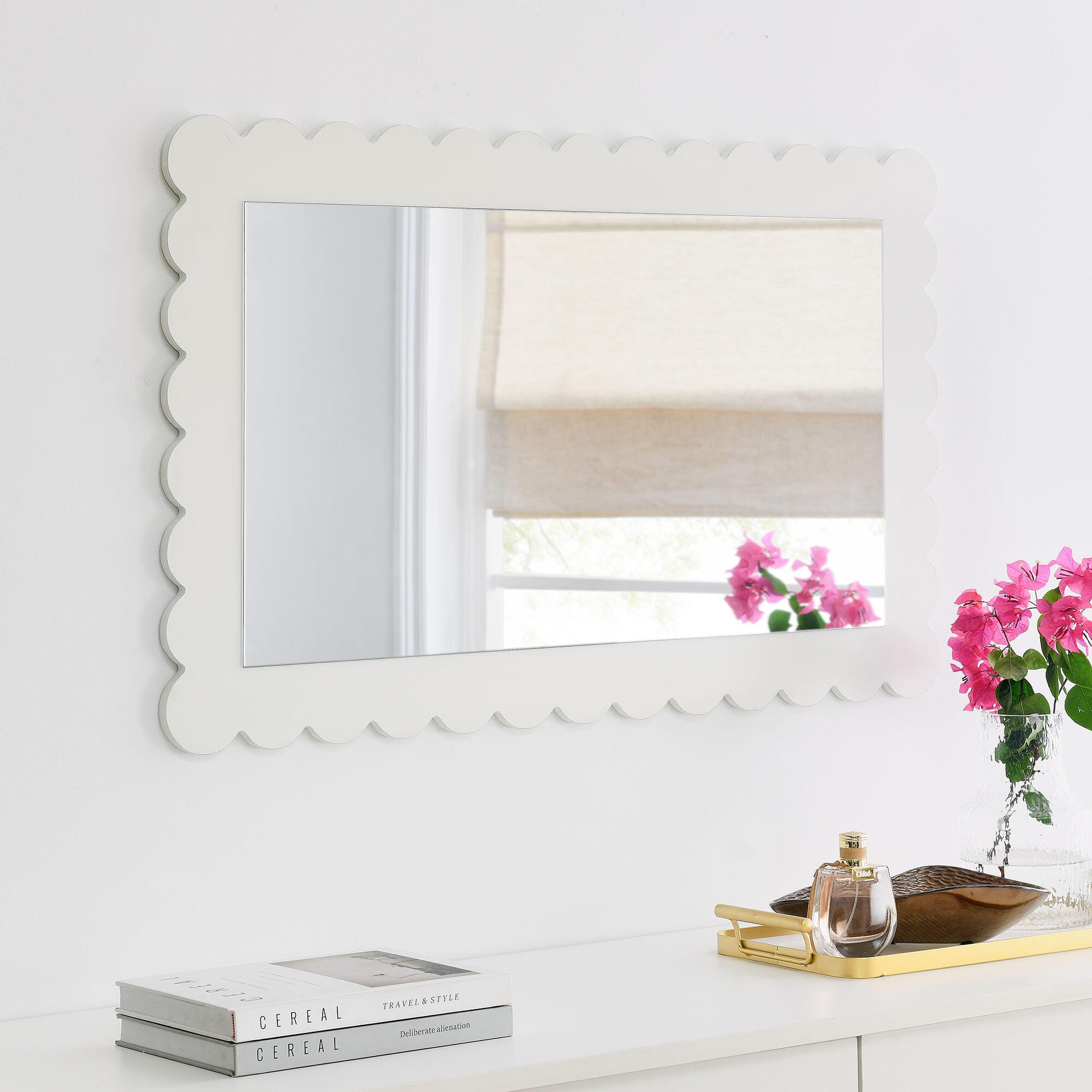 Modway Emmeline Wall Mirror, White, large
