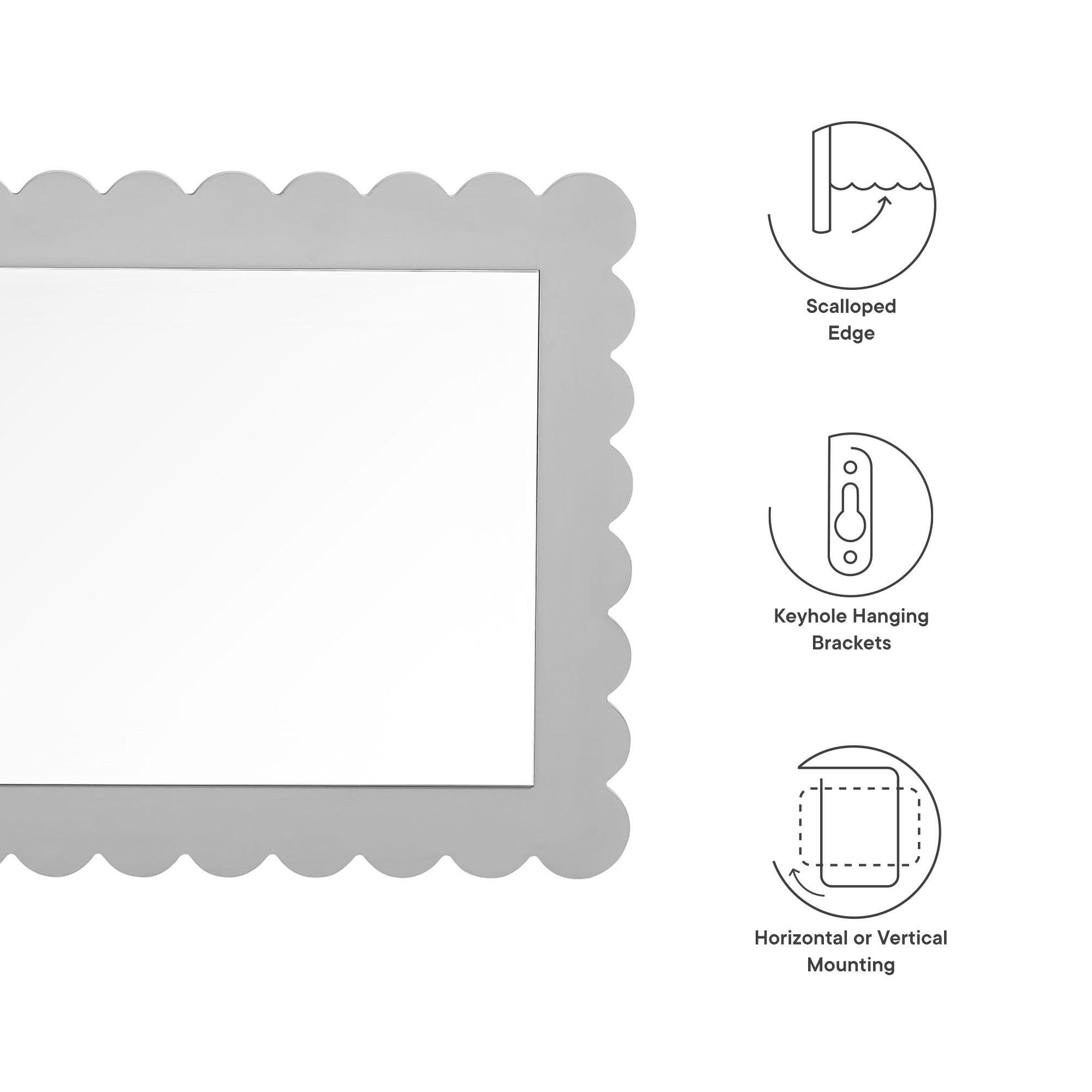 Modway Emmeline Wall Mirror, Light Gray, large