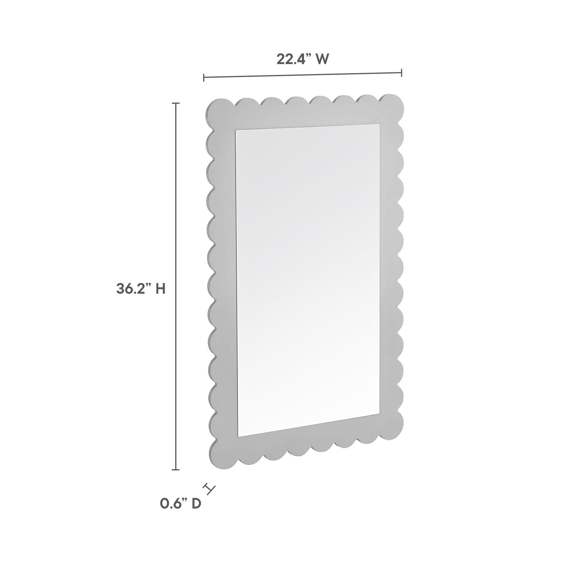 Modway Emmeline Wall Mirror, Light Gray, large