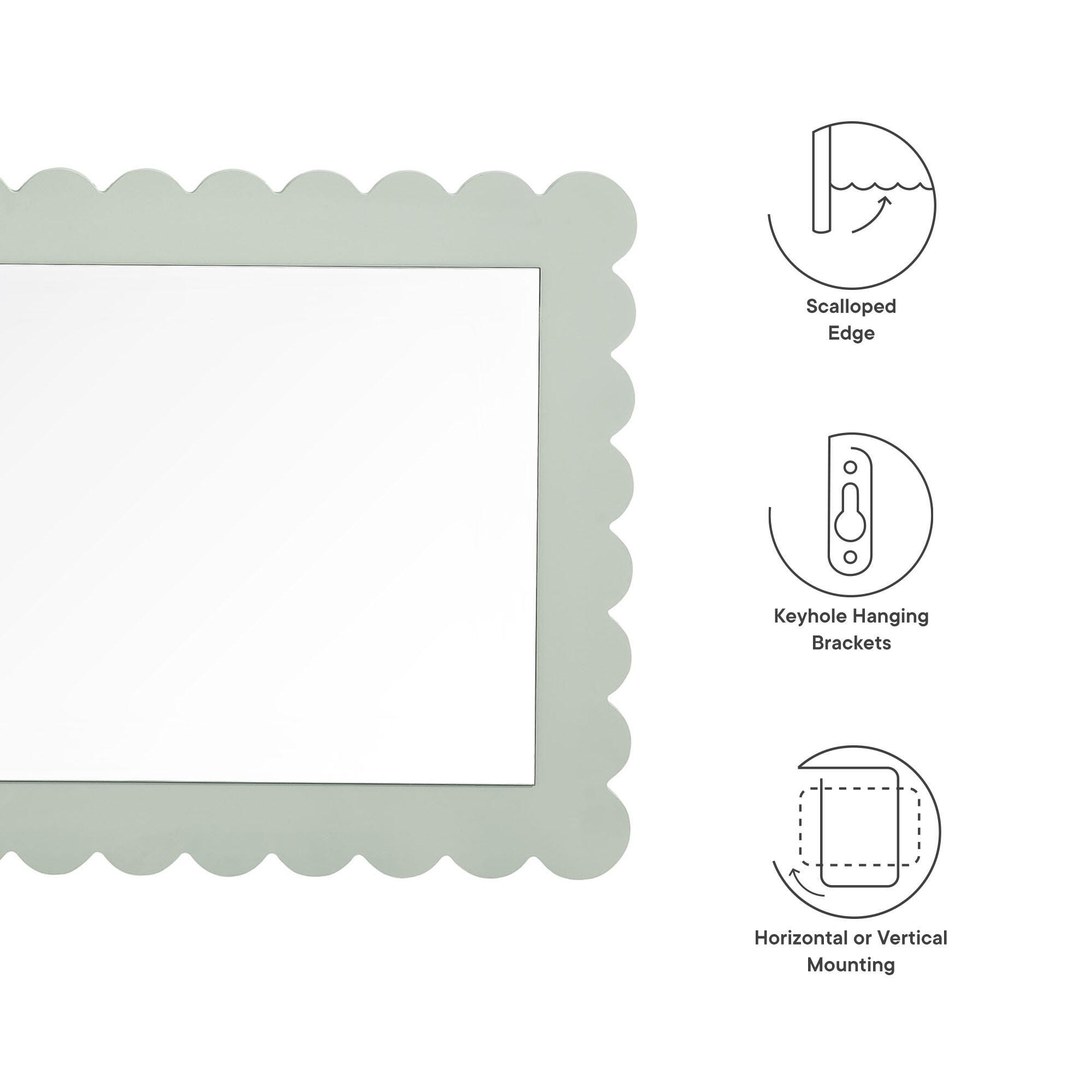 Modway Emmeline Wall Mirror, Sage, large