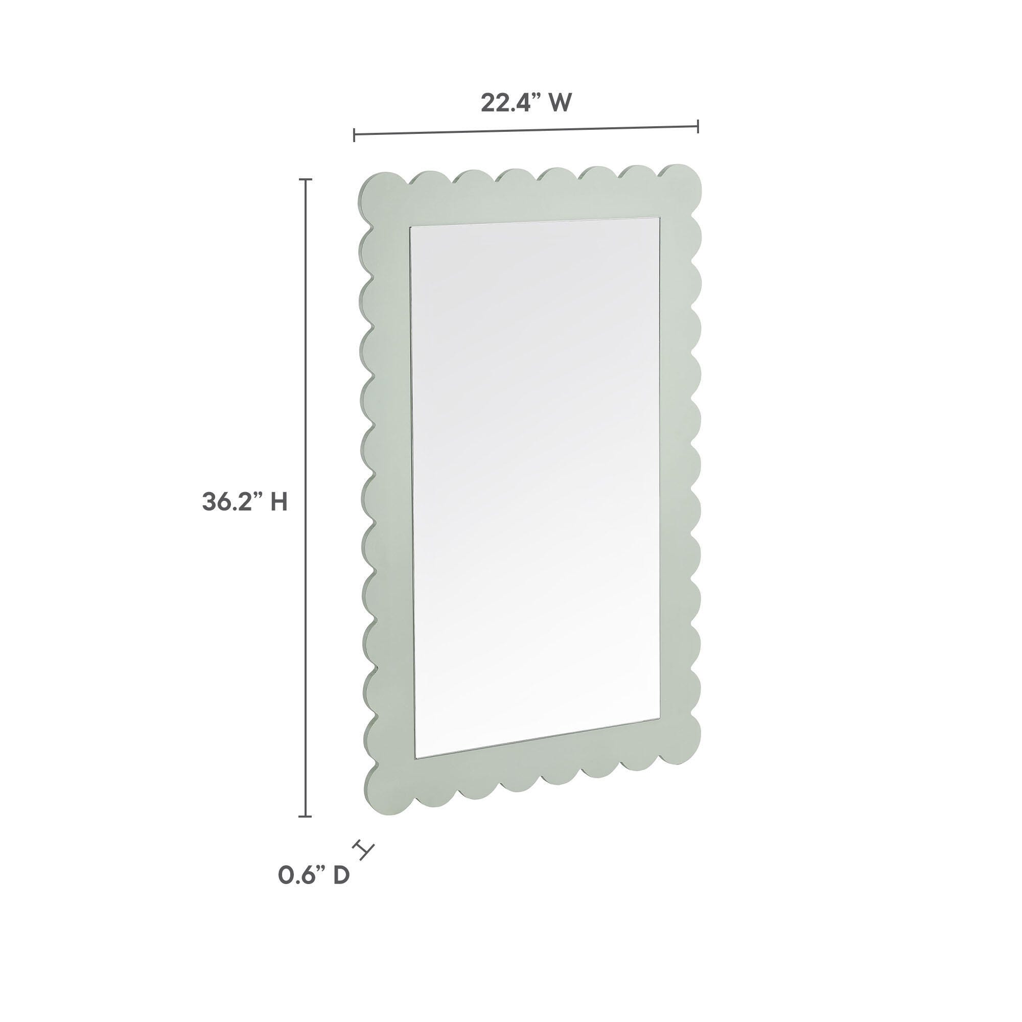 Modway Emmeline Wall Mirror, Sage, large
