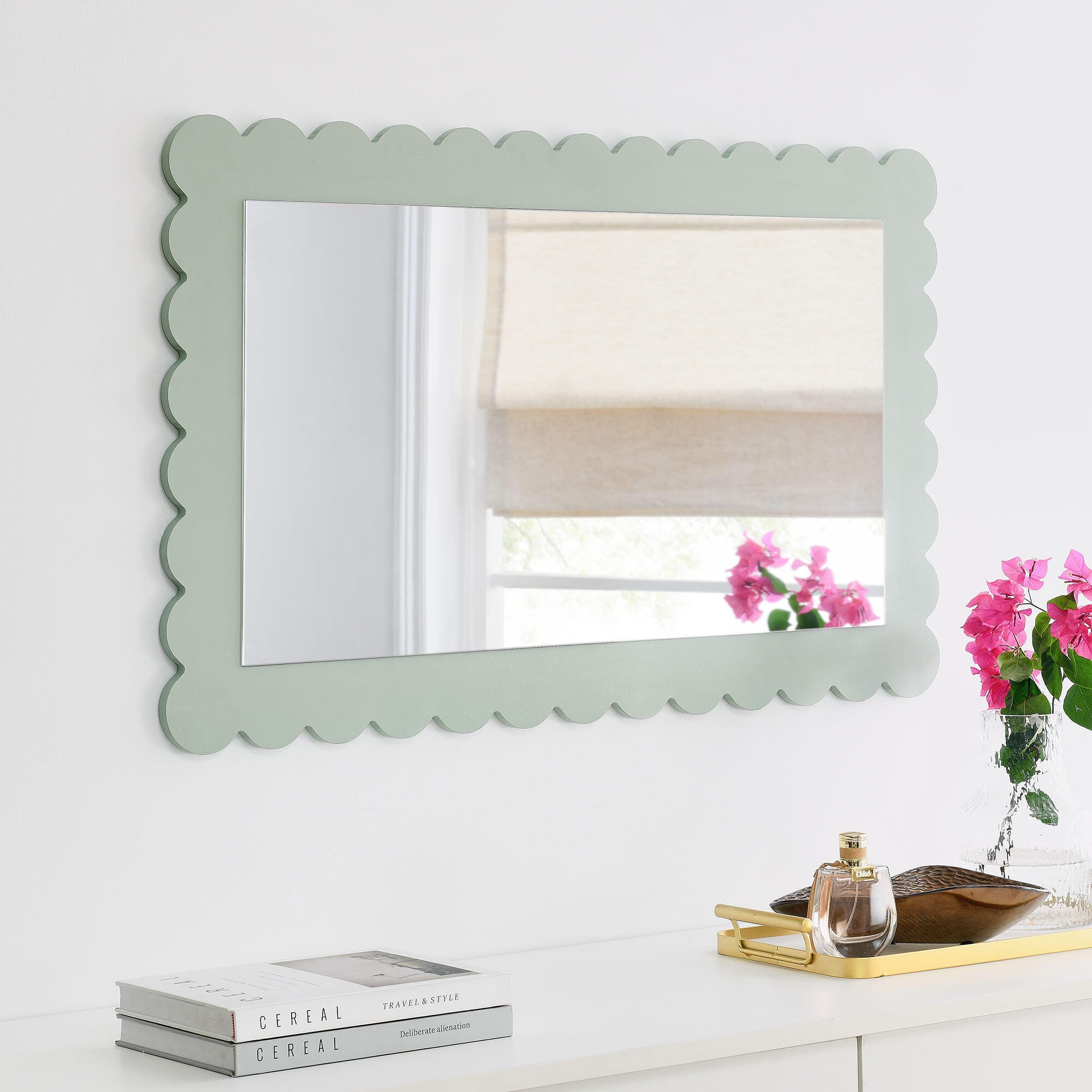 Modway Emmeline Wall Mirror, Sage, large