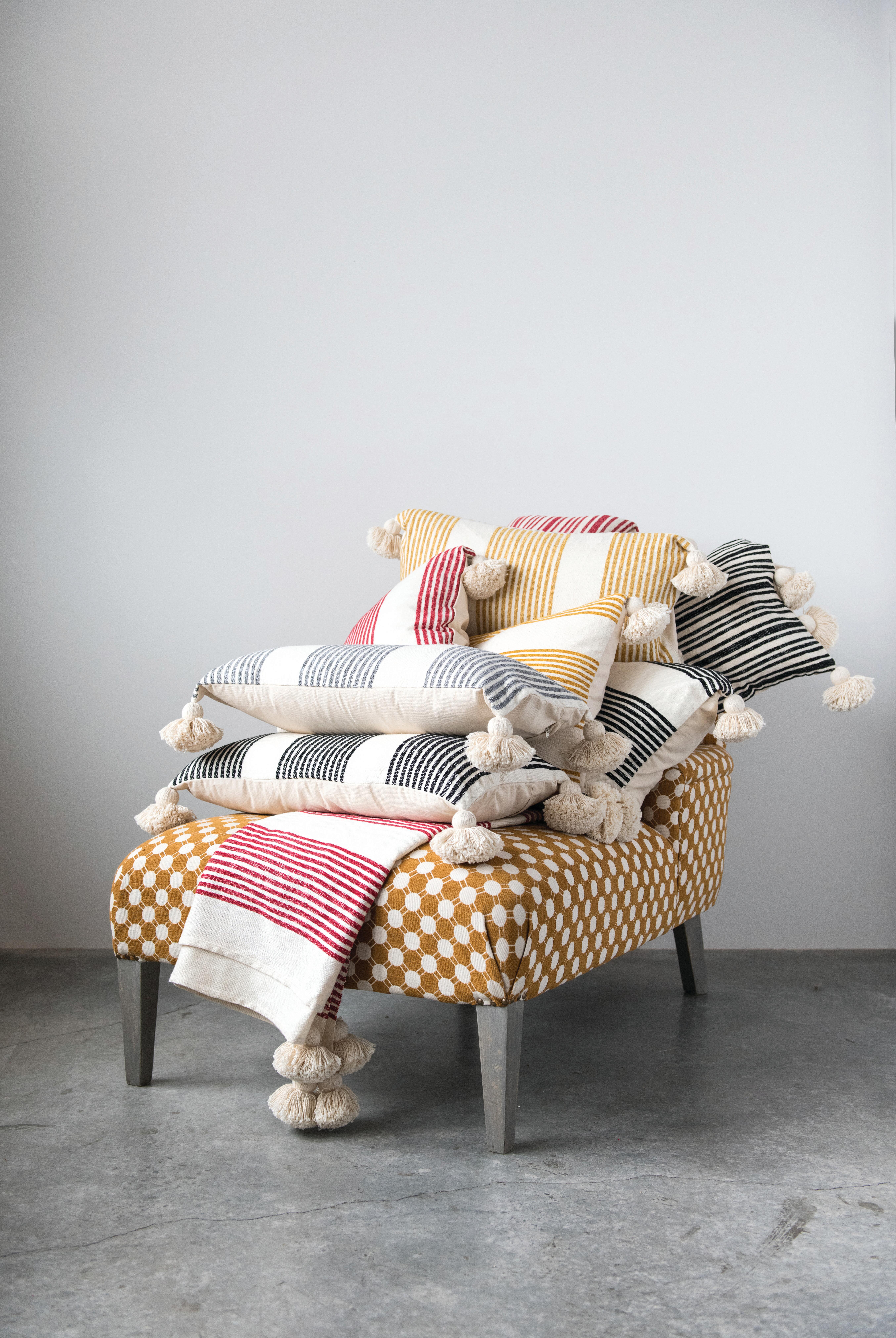 Storied Home Striped Lumbar Decorative Throw Pillow, , large