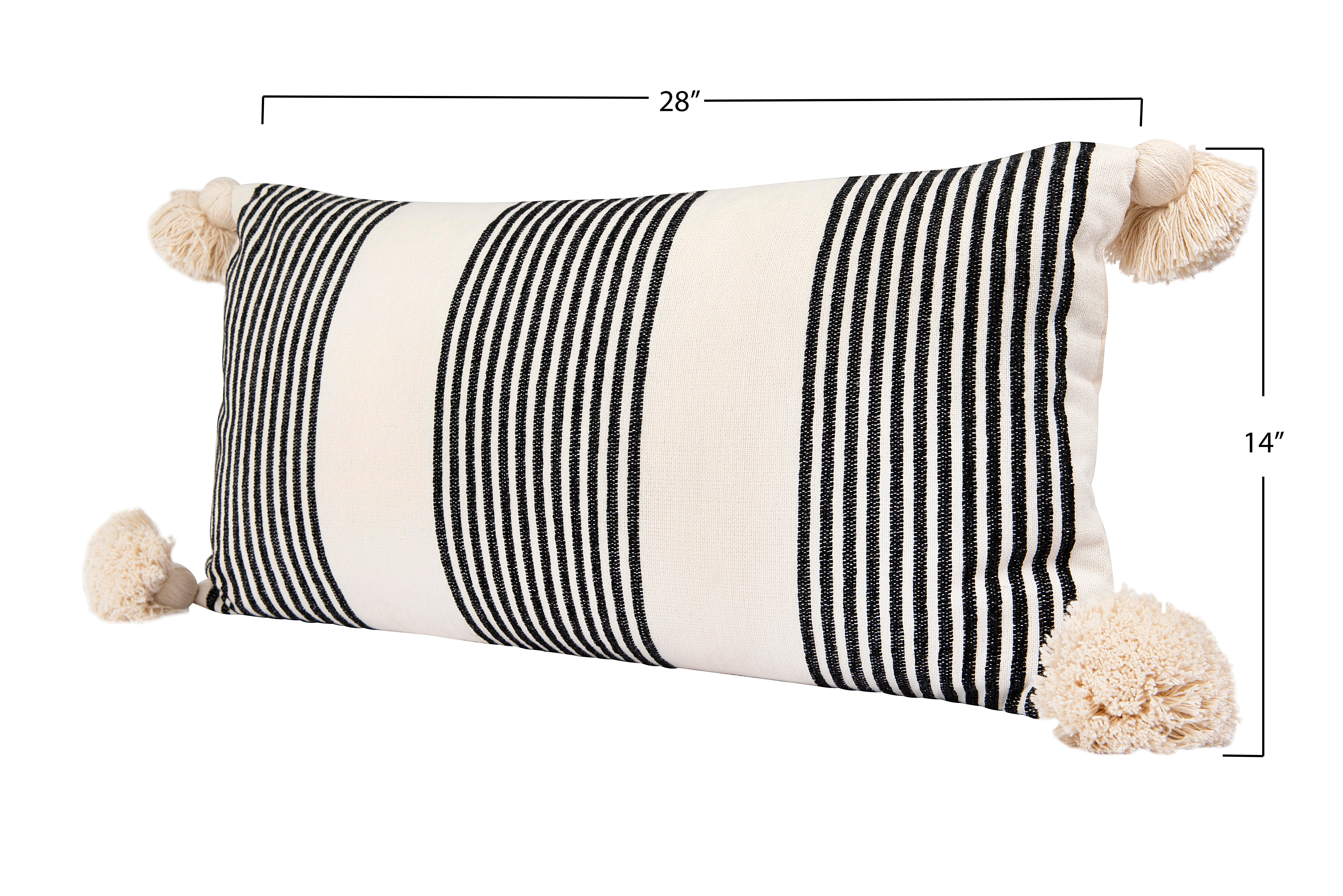 Storied Home Striped Lumbar Decorative Throw Pillow, , large