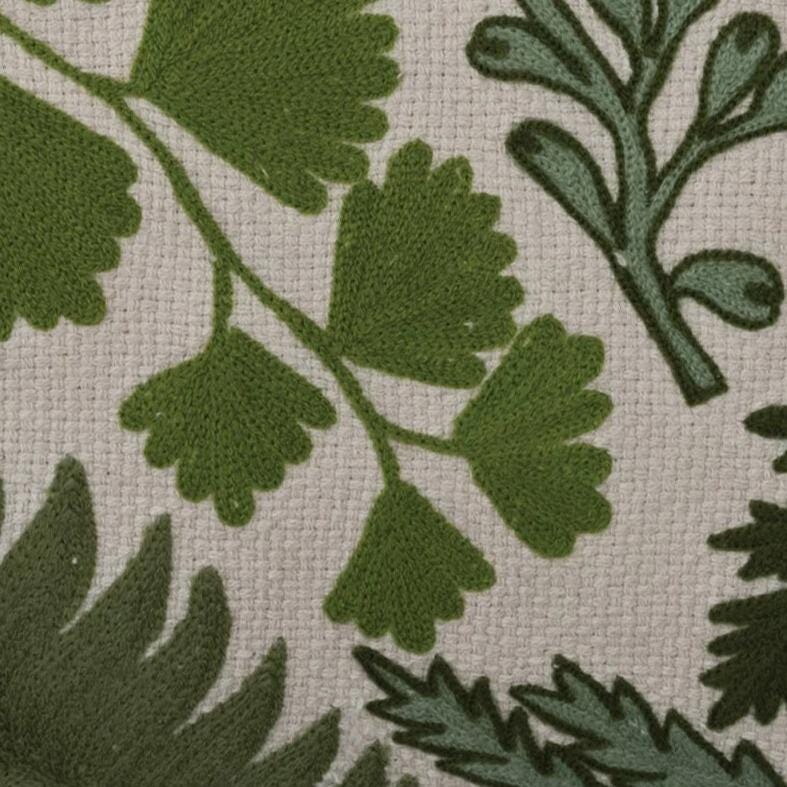 Storied Home Leafy Embroidered Decorative Pillow, , swatch
