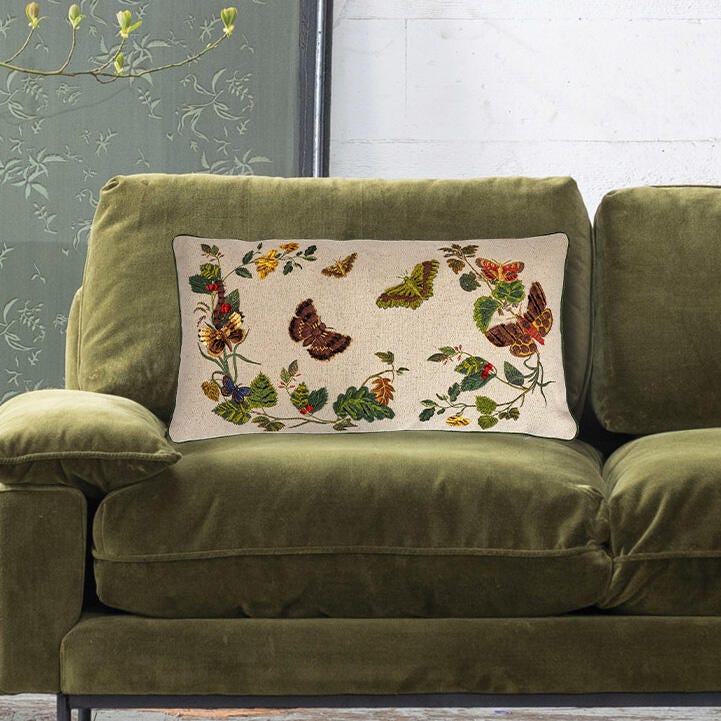 Storied Home Butterflies Embroidered Decorative Throw Pillow, , rollover