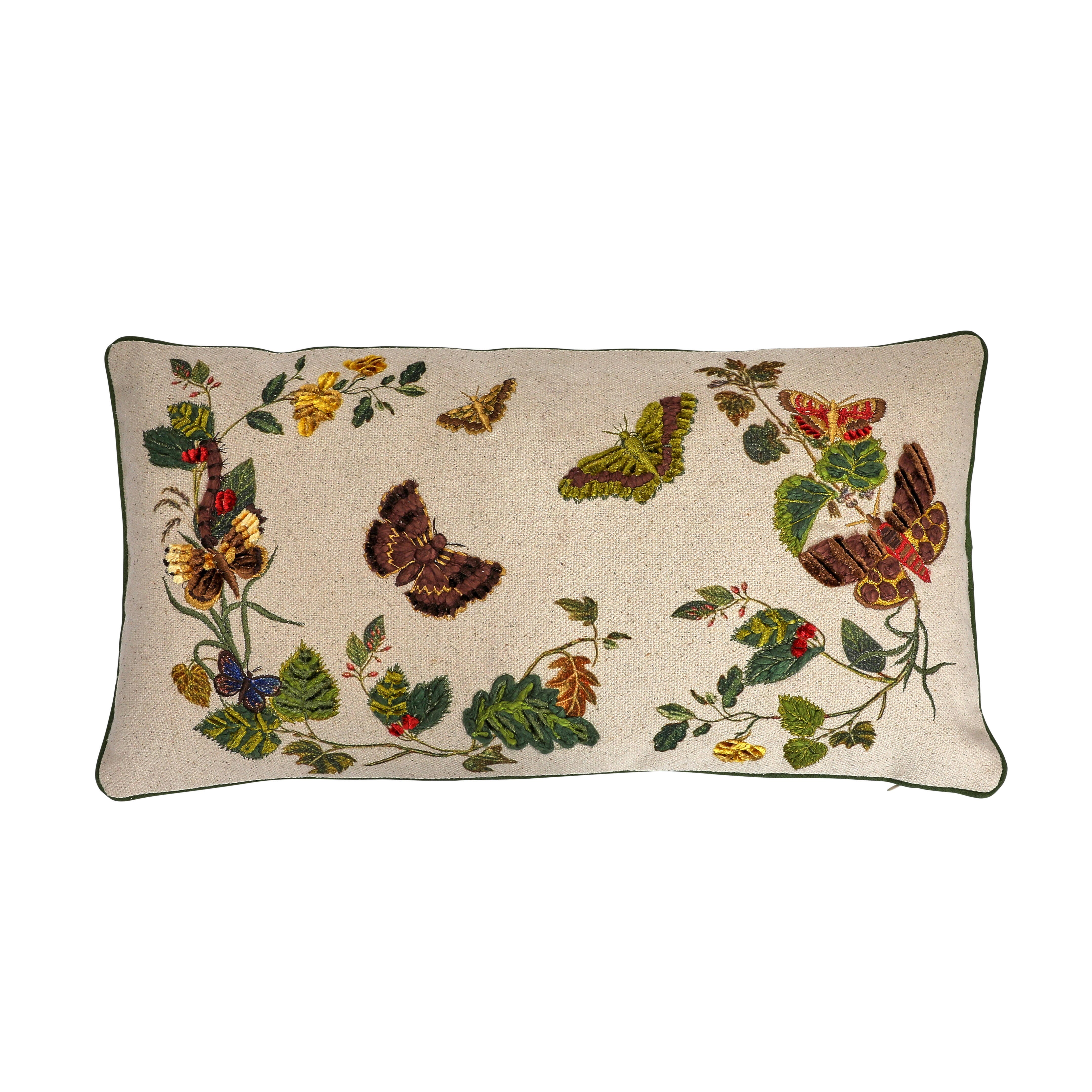Storied Home Butterflies Embroidered Decorative Throw Pillow, , large