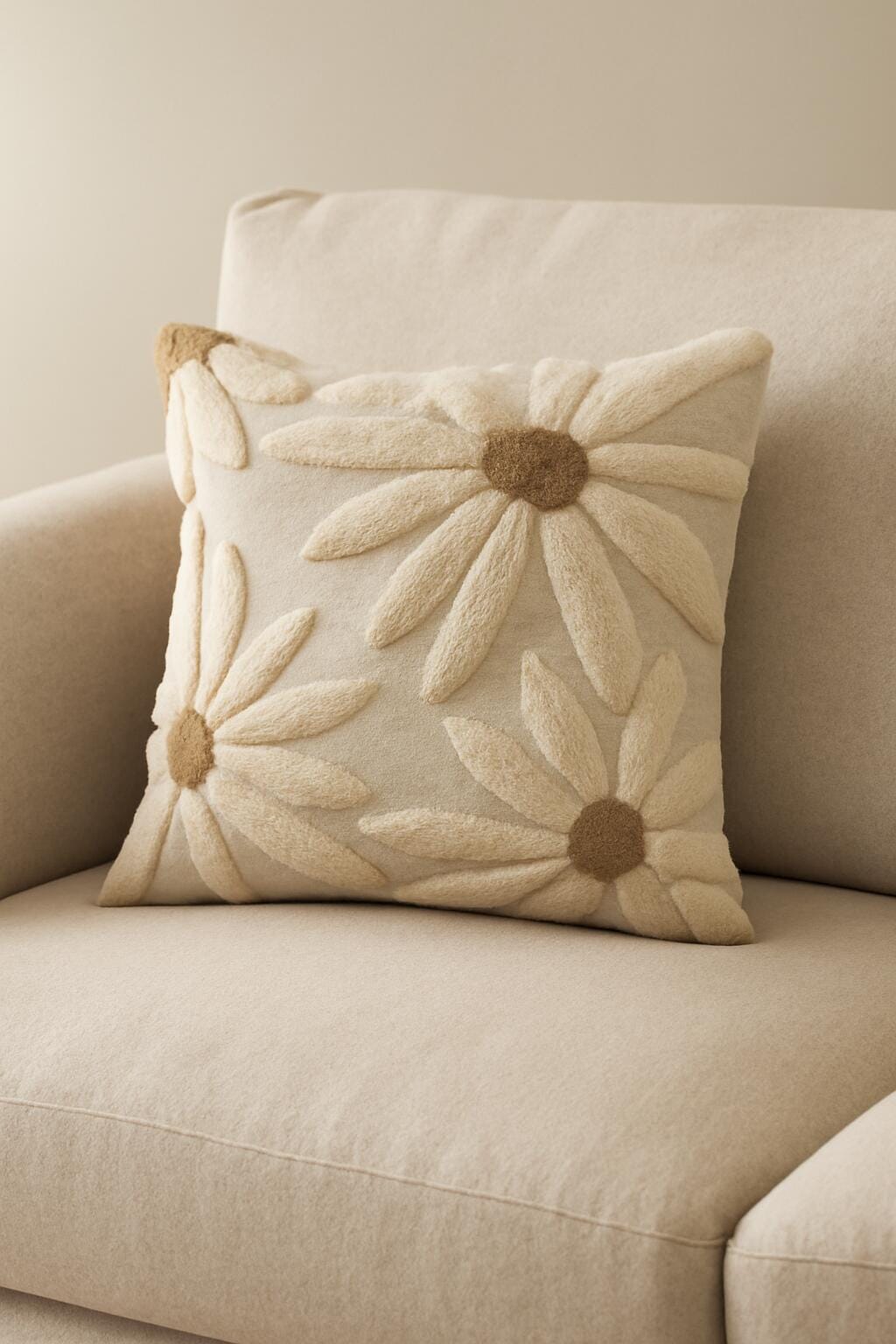 Storied Home Tufted Flowers Decorative Throw Pillow, , rollover