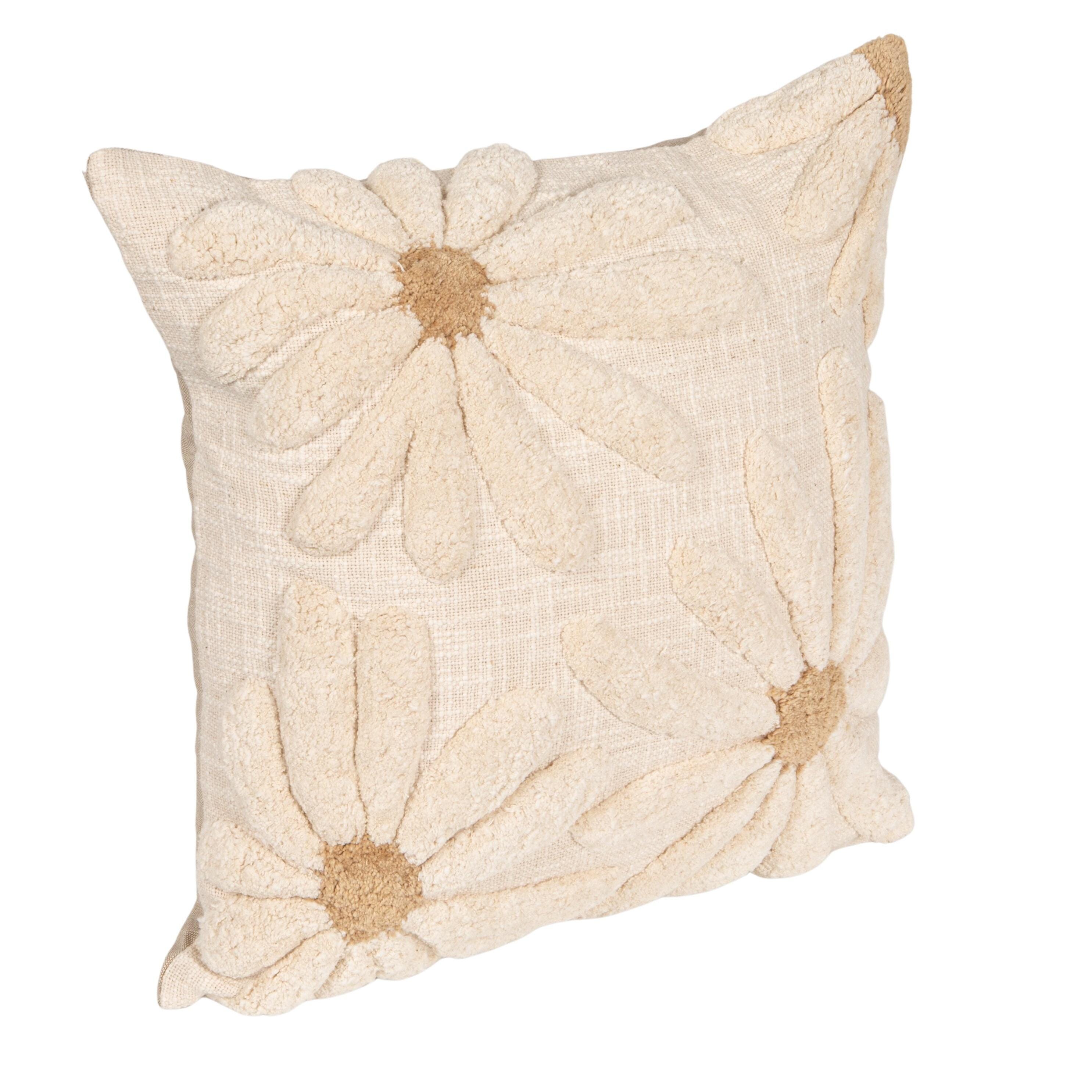 Storied Home Tufted Flowers Decorative Throw Pillow, , large