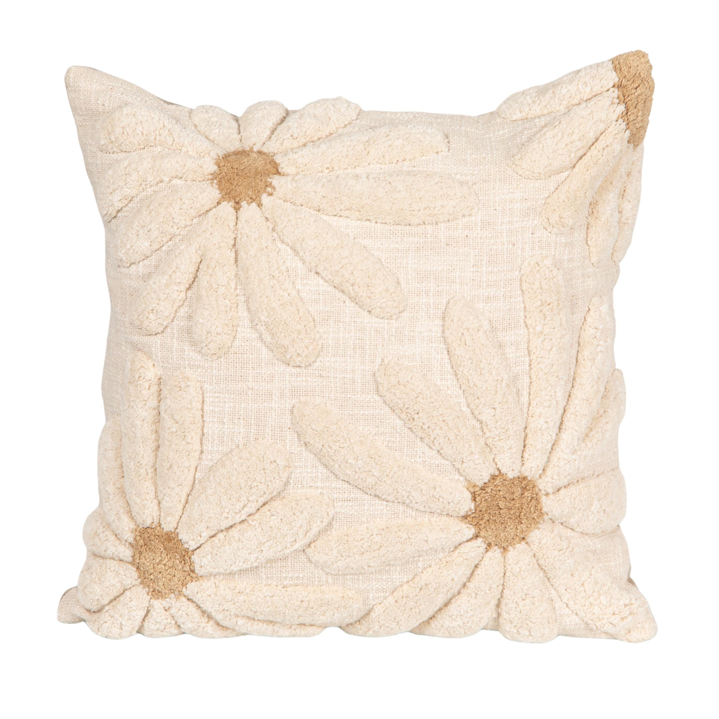 Storied Home Tufted Flowers Decorative Throw Pillow, , large