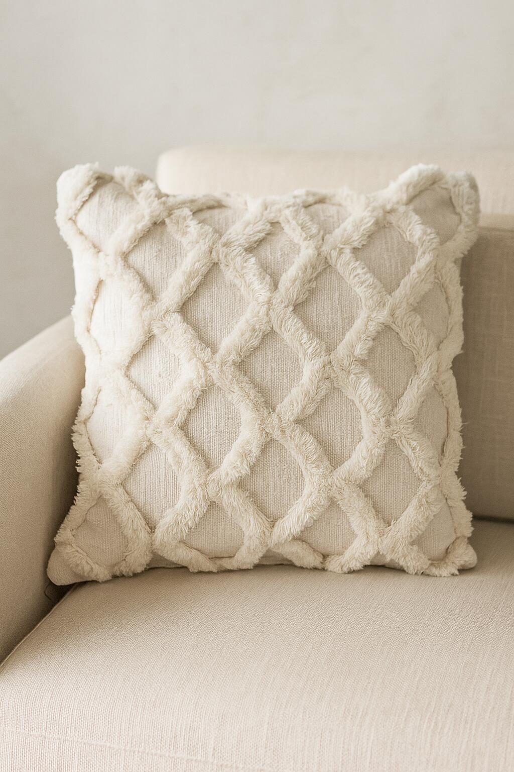 Storied Home Scalloped Decorative Throw Pillow, , rollover