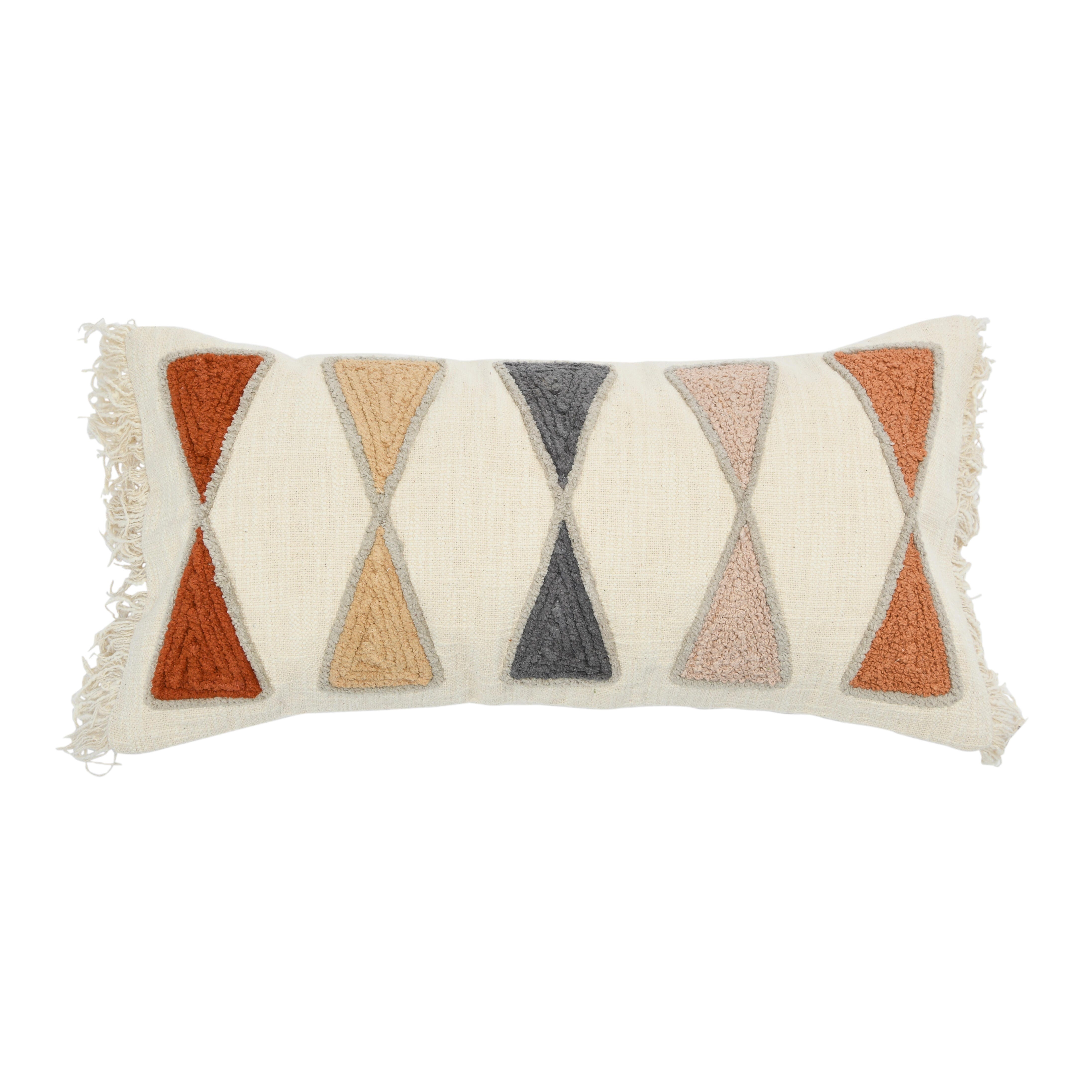 Storied Home Fringed Decorative Throw Pillow, , large