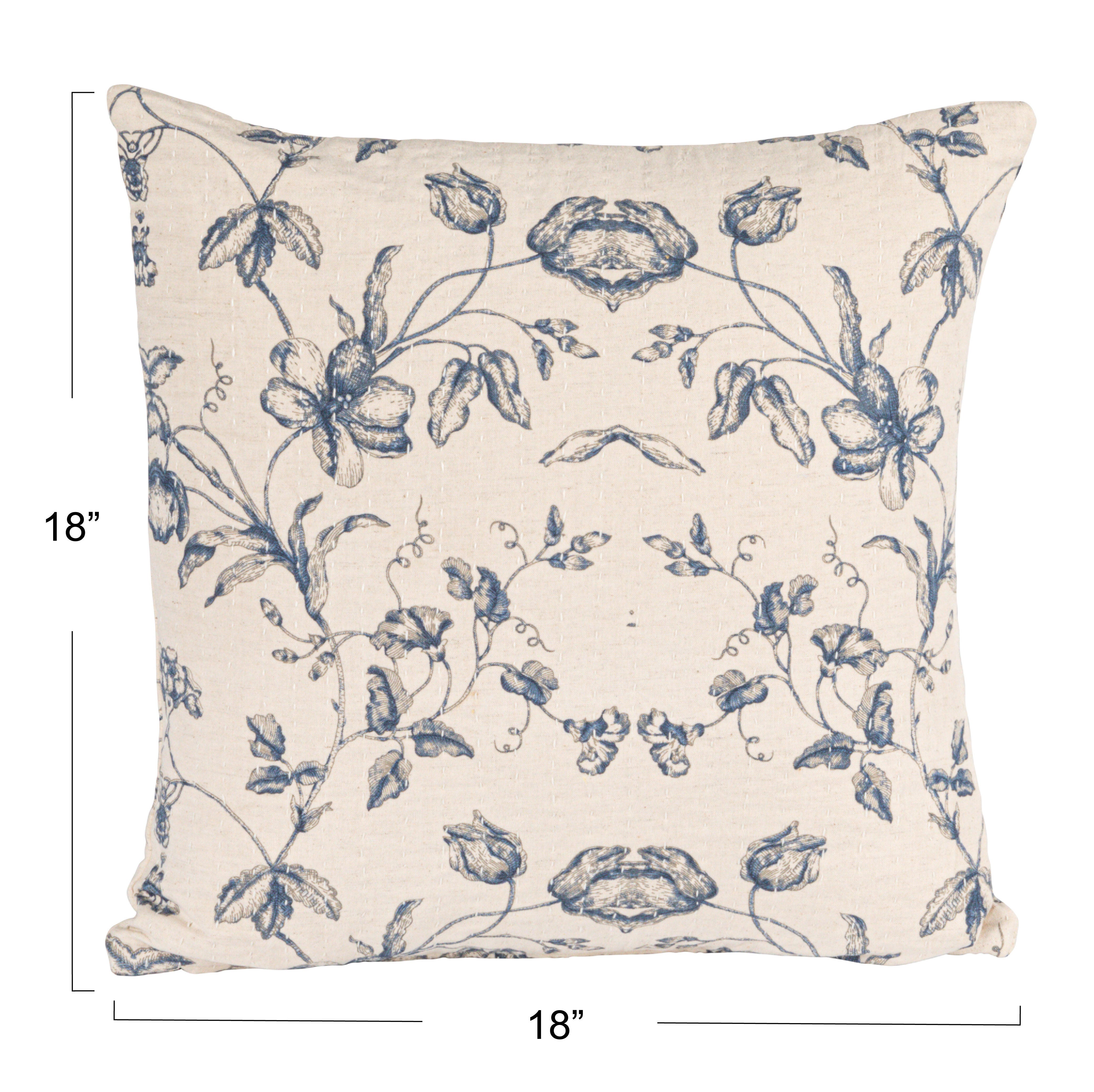 Storied Home Floral Decorative Throw Pillow, , large