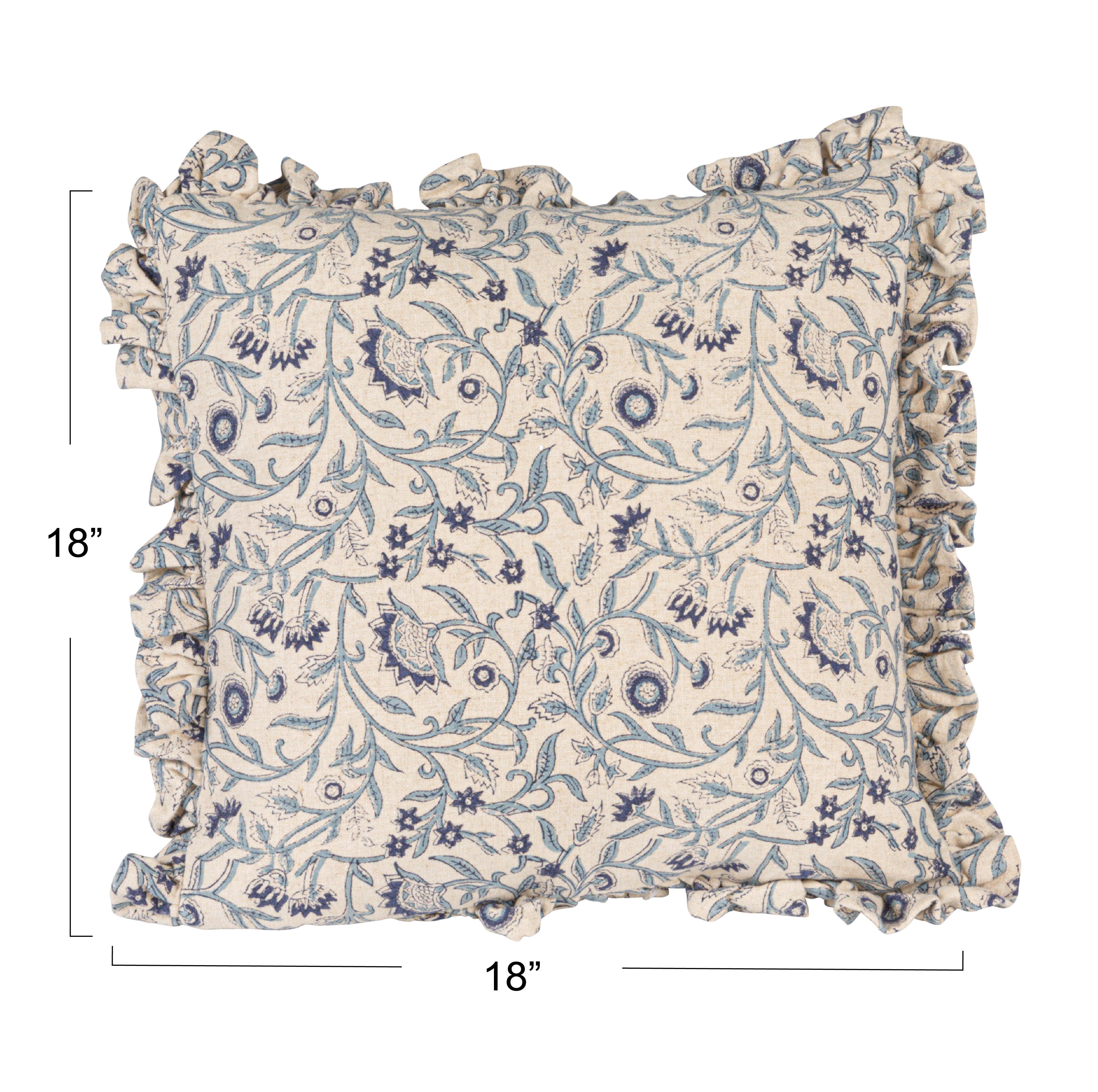 Storied Home Square Floral Decorative Throw Pillow, , large