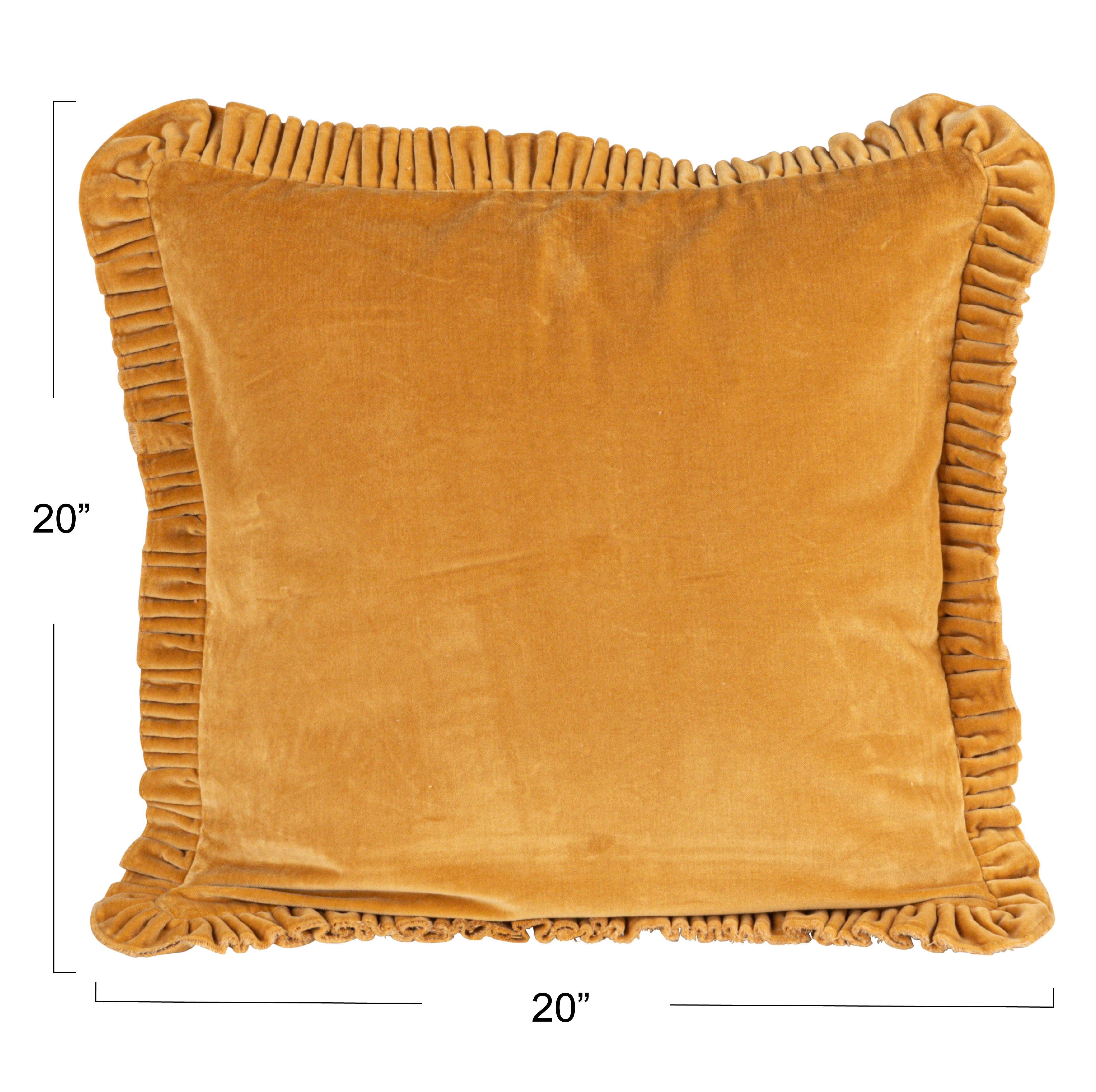 Storied Home Square Ruffled Decorative Throw Pillow, , large