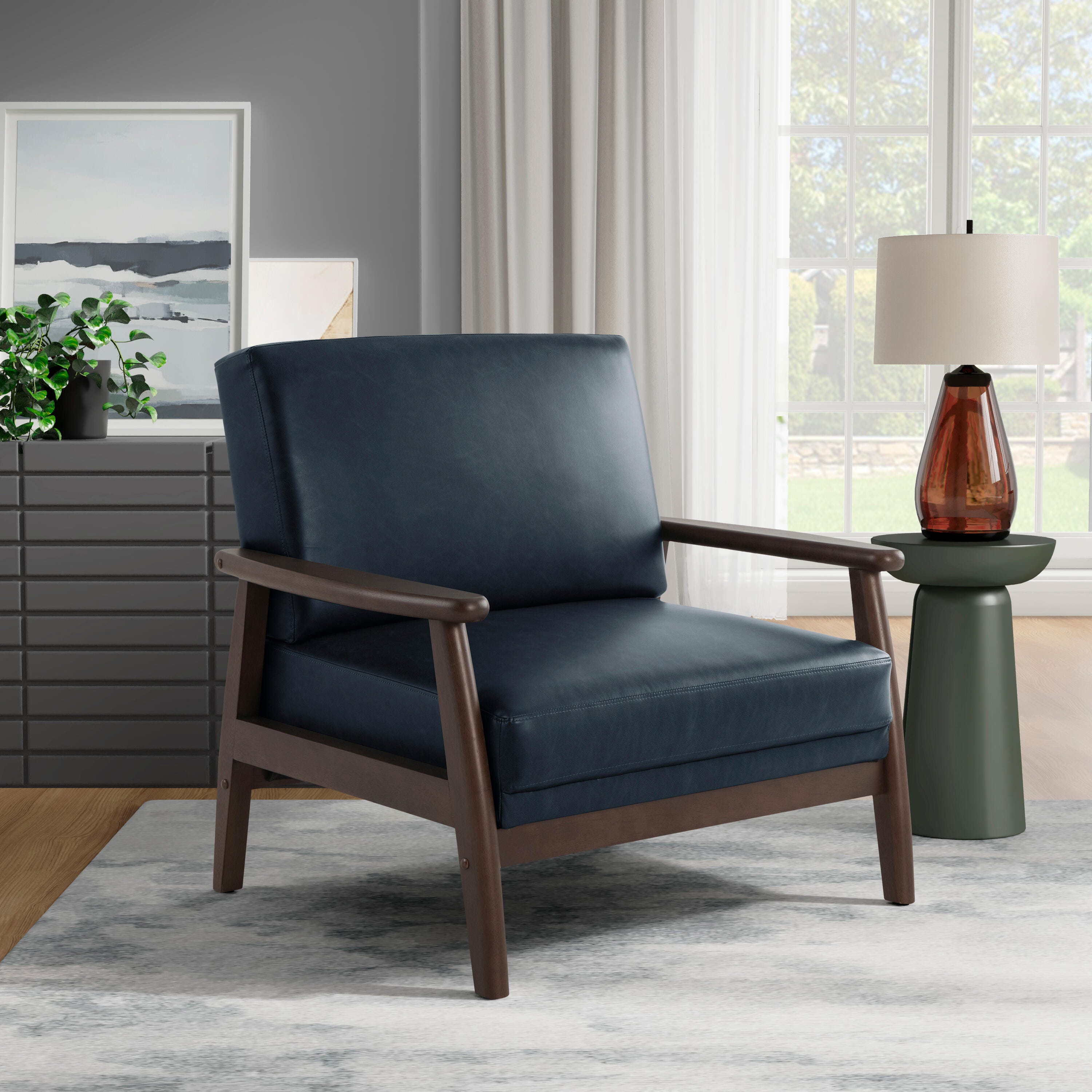 Studio Living Ainsley Accent Chair, Navy, rollover
