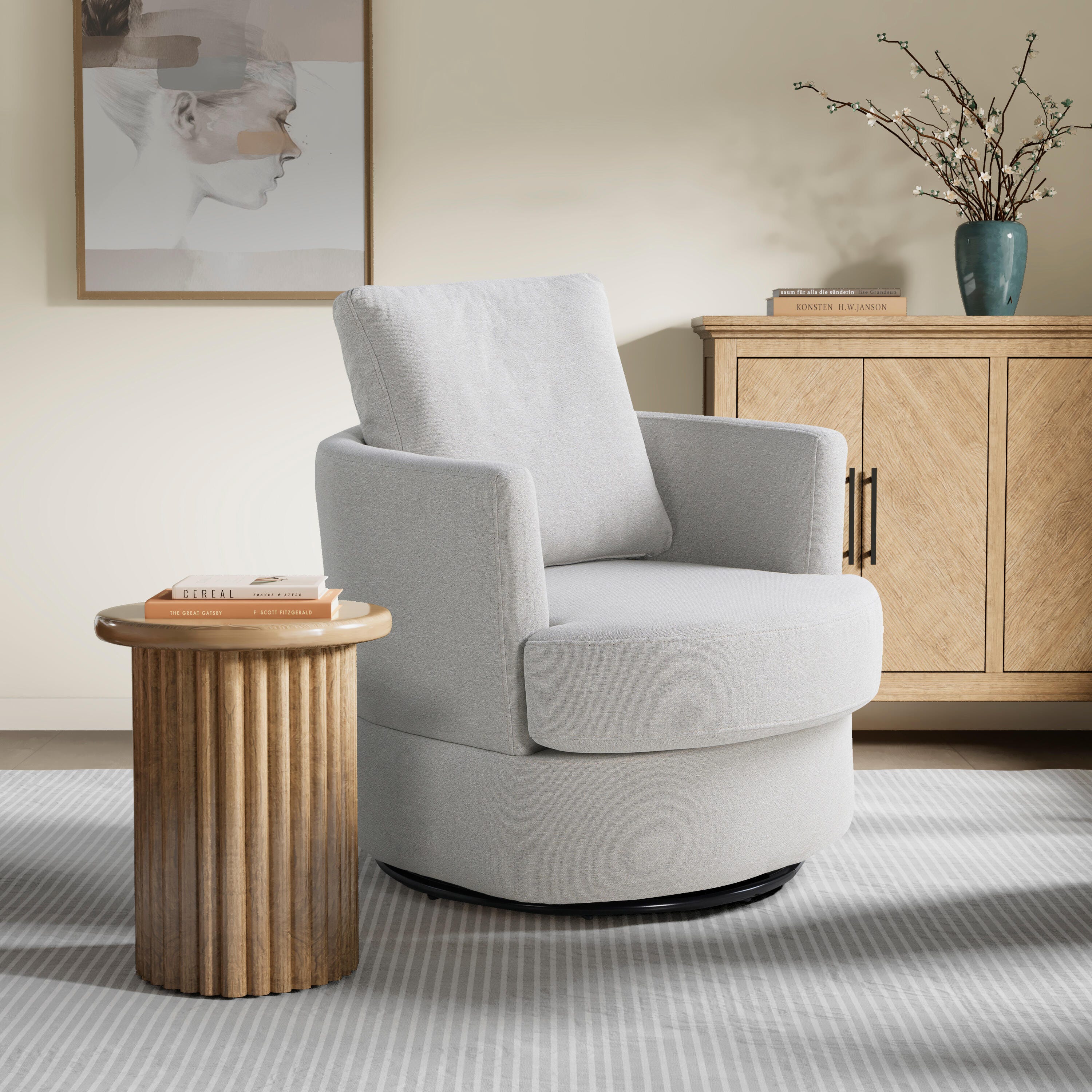 Studio Living Ellison Accent Chair, Ivory, rollover