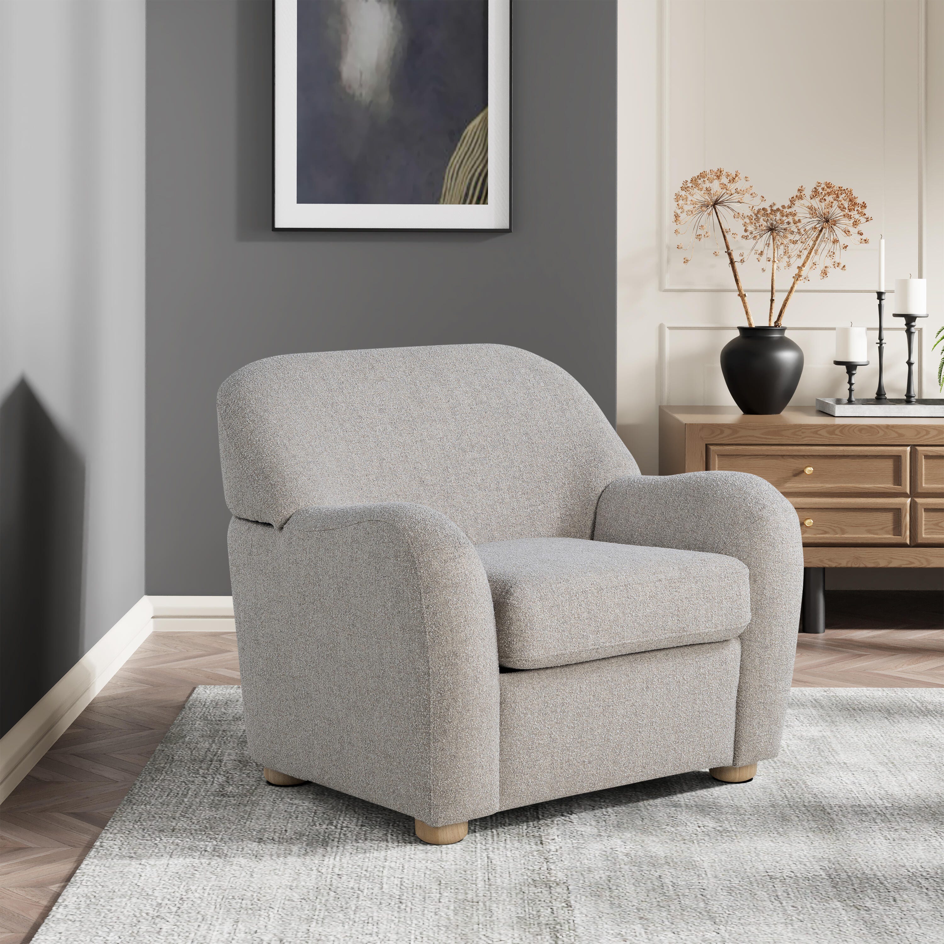 Studio Living Grant Accent Chair, Pebble, large
