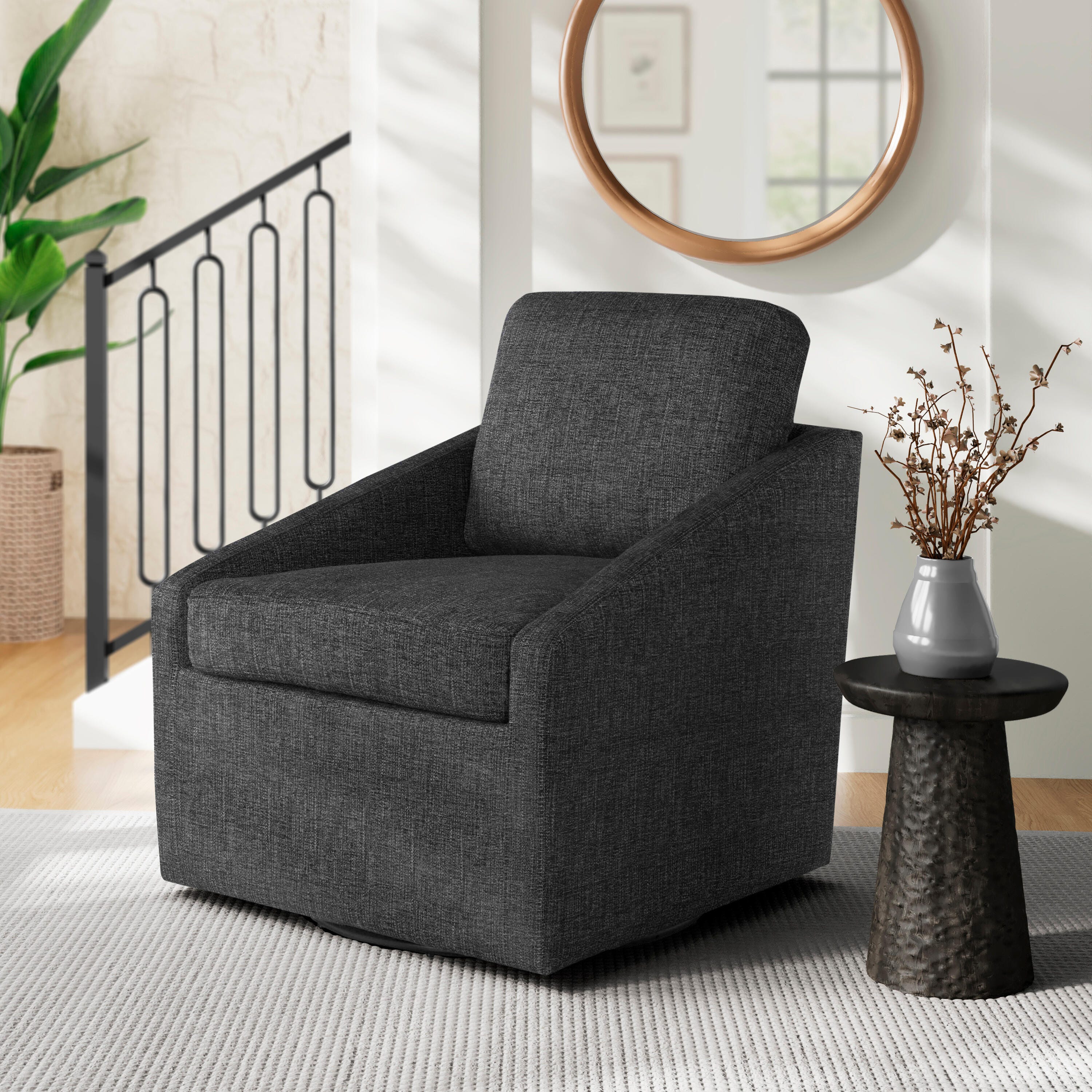 Studio Living Hanson Accent Chair, Black, rollover