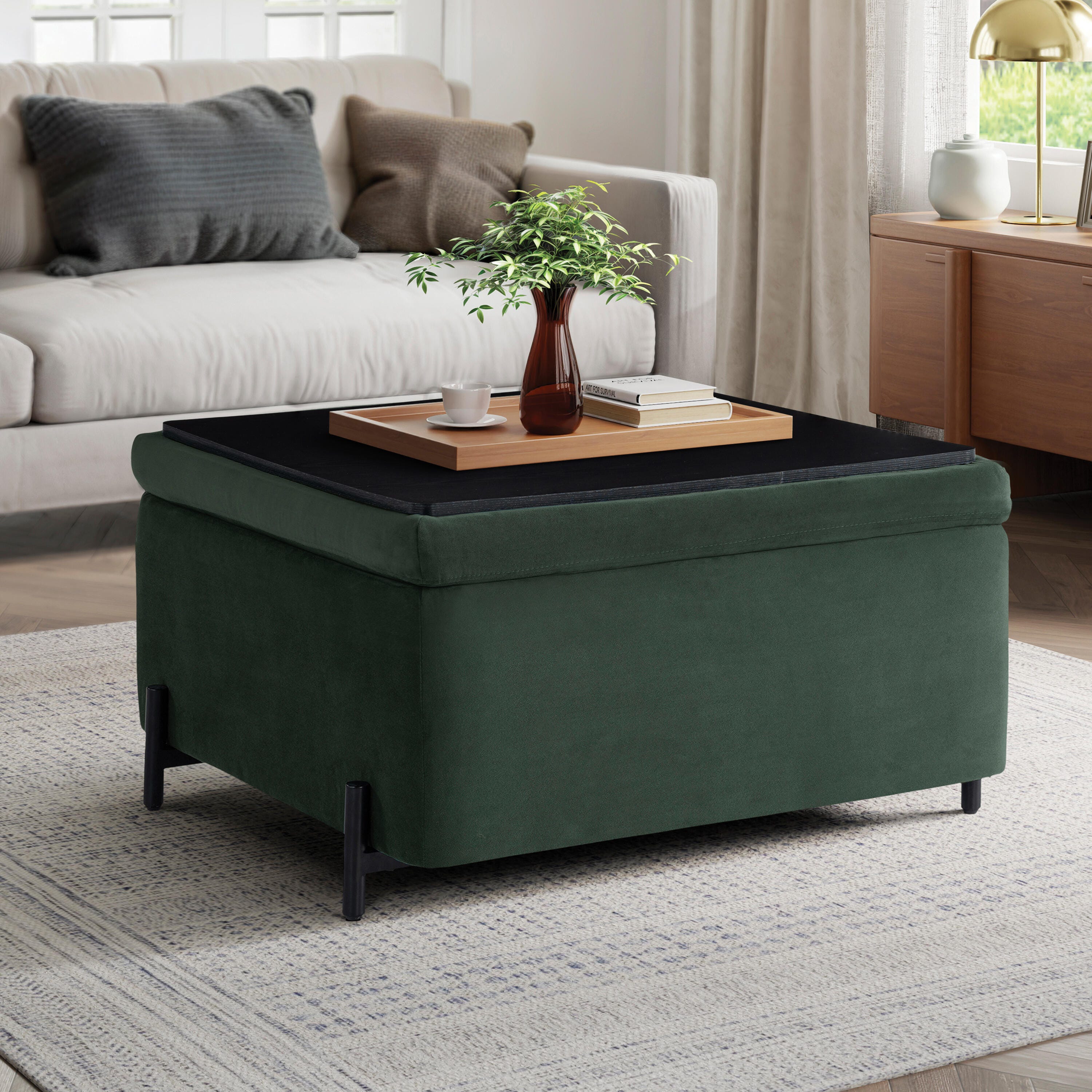 Studio Living Kensington Ottoman, Green, large