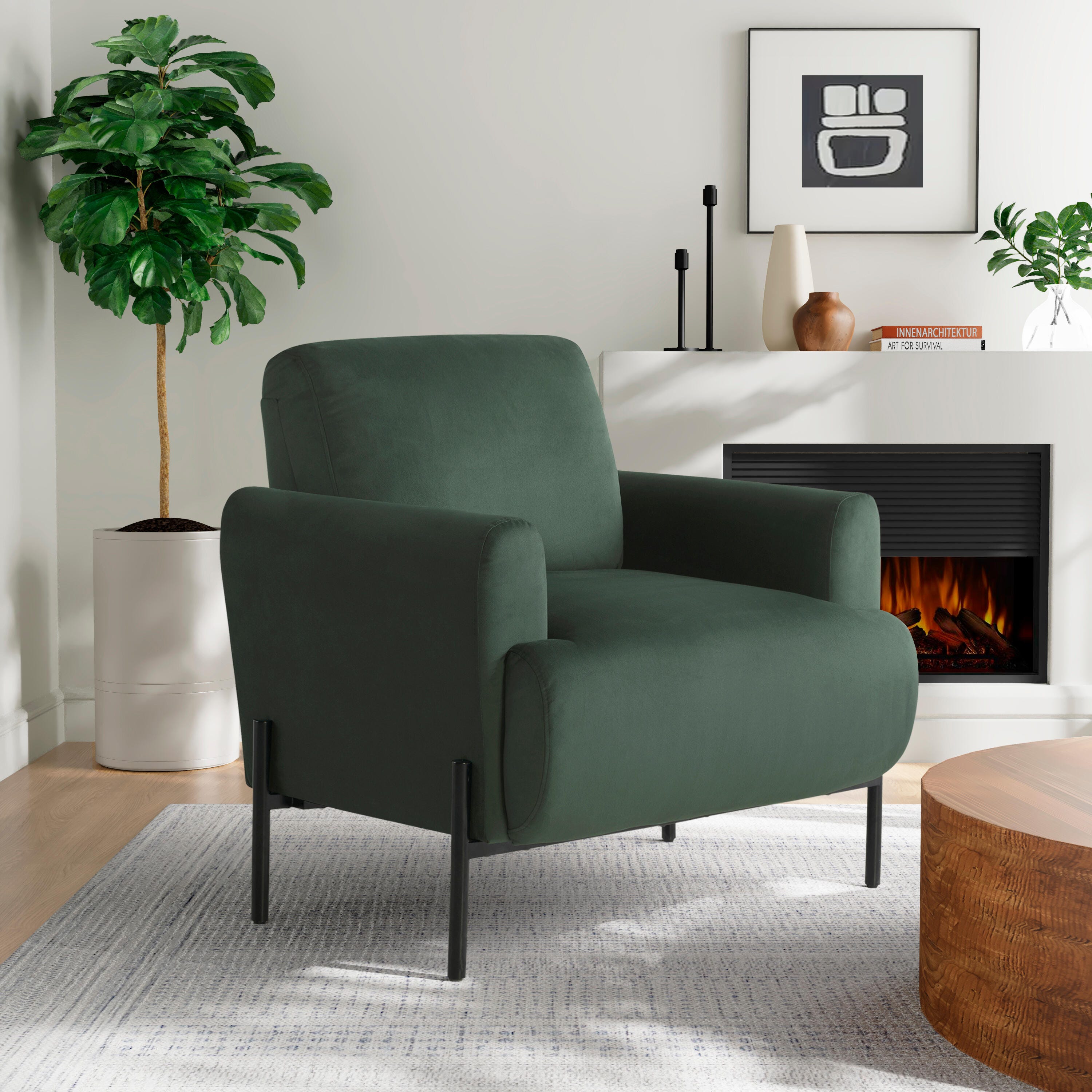 Studio Living Kensington Accent Chair, Green, rollover
