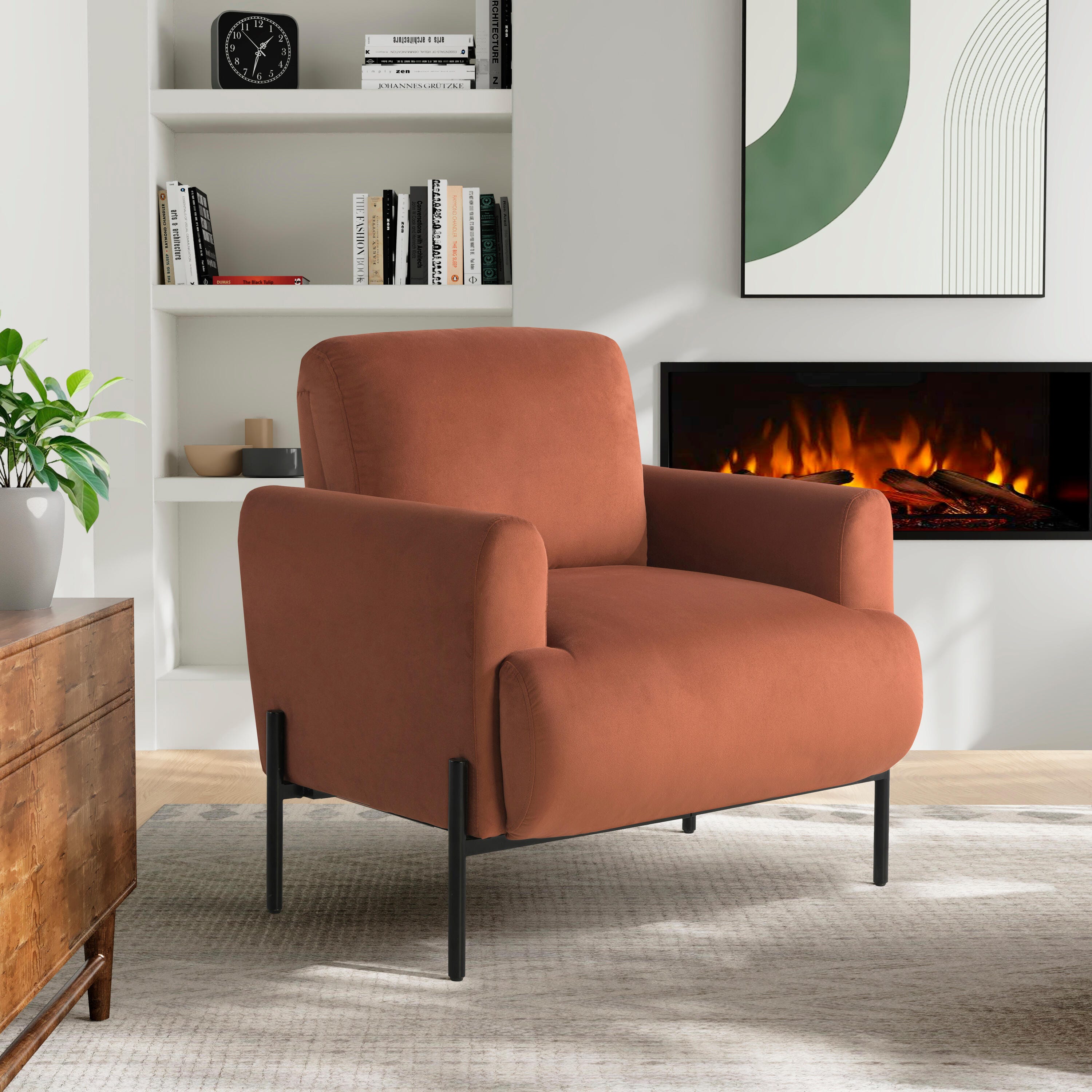 Studio Living Kensington Accent Chair, Rust, rollover