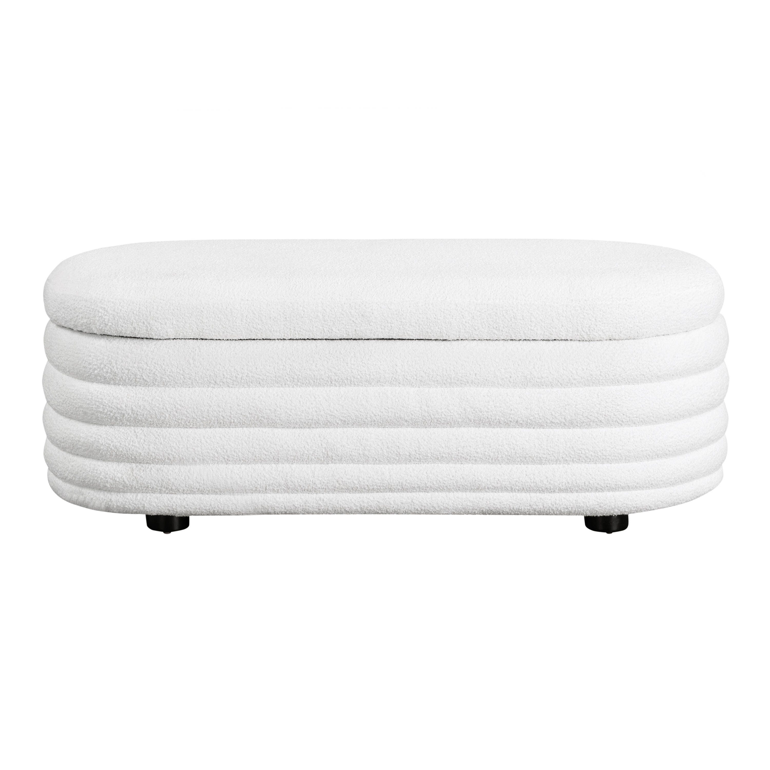 Studio Living Lawrence Ottoman, White, large