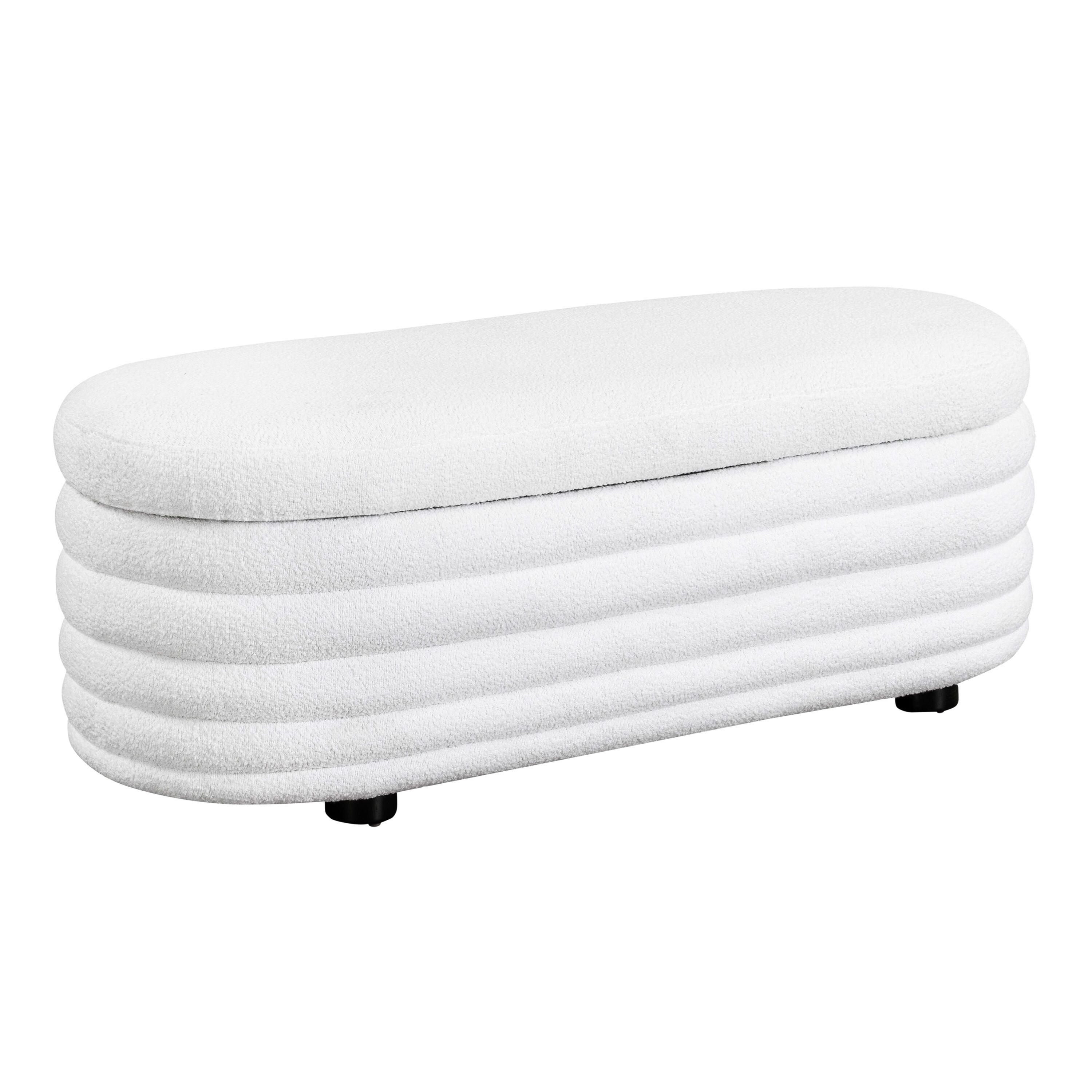 Studio Living Lawrence Ottoman, White, large