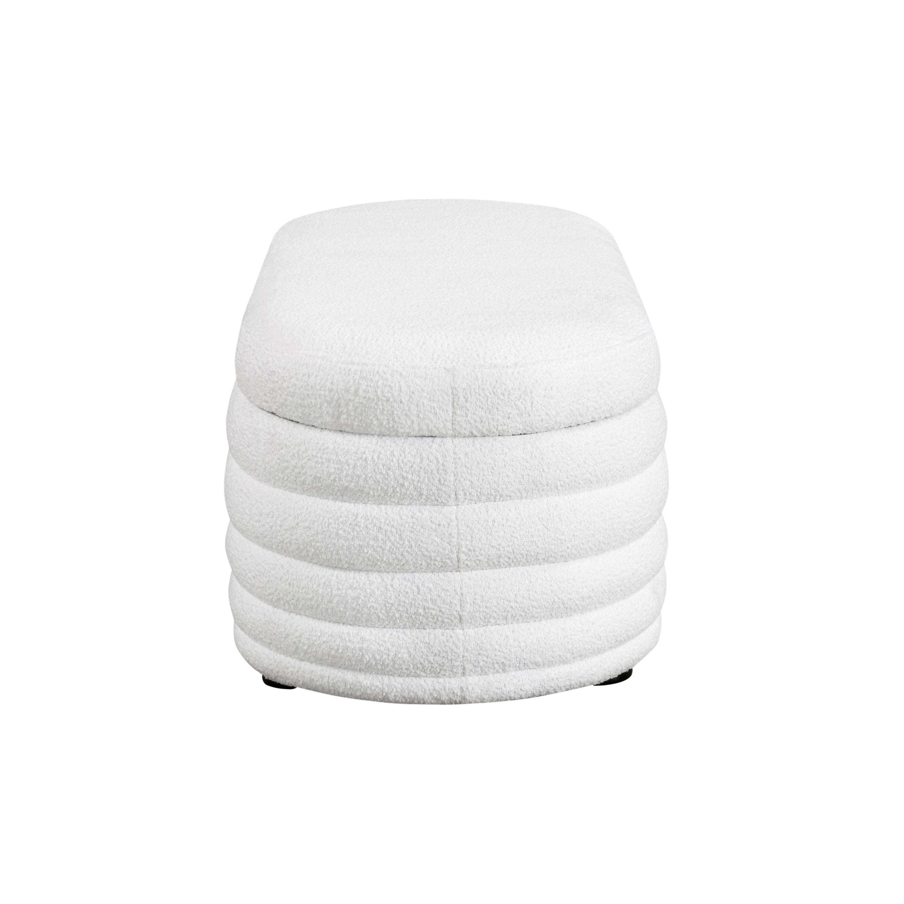 Studio Living Lawrence Ottoman, White, large